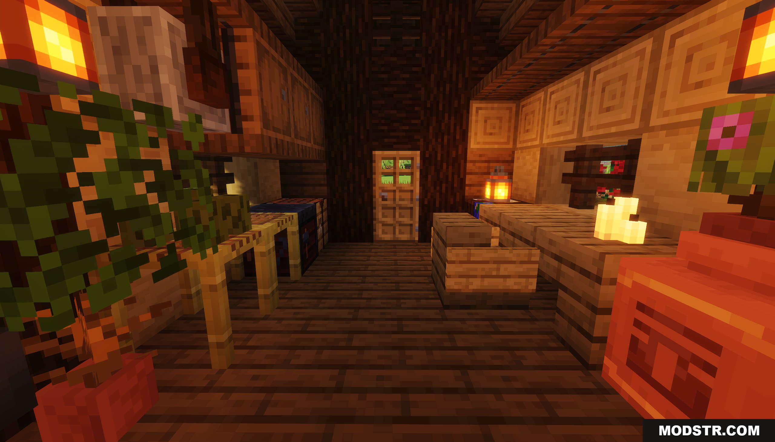 Small Starter House Map Screenshot 8 Detailed cabin interior featuring crafting stations and warm lantern lighting