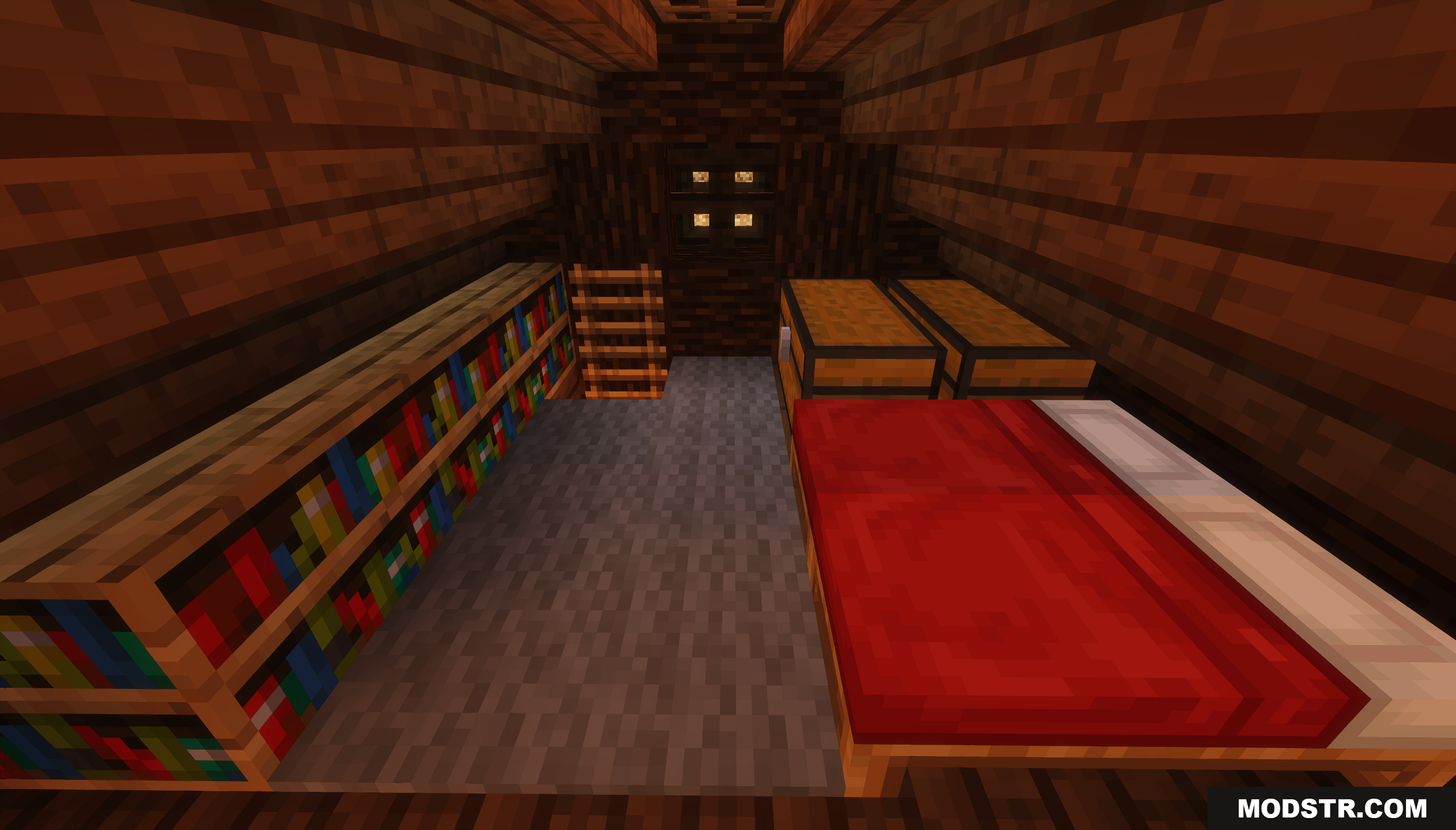 Small Starter House Map Screenshot 7 Cozy bedroom with red bed in Small Starter House Map