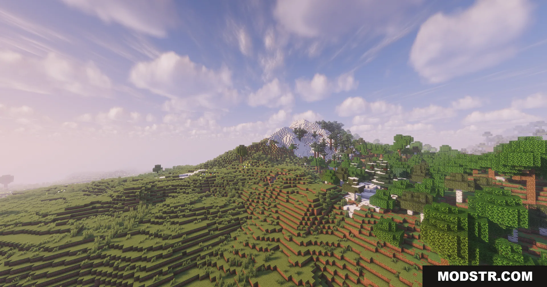 Solar Shaders enhances the bright lighting of this vast mountain landscape
