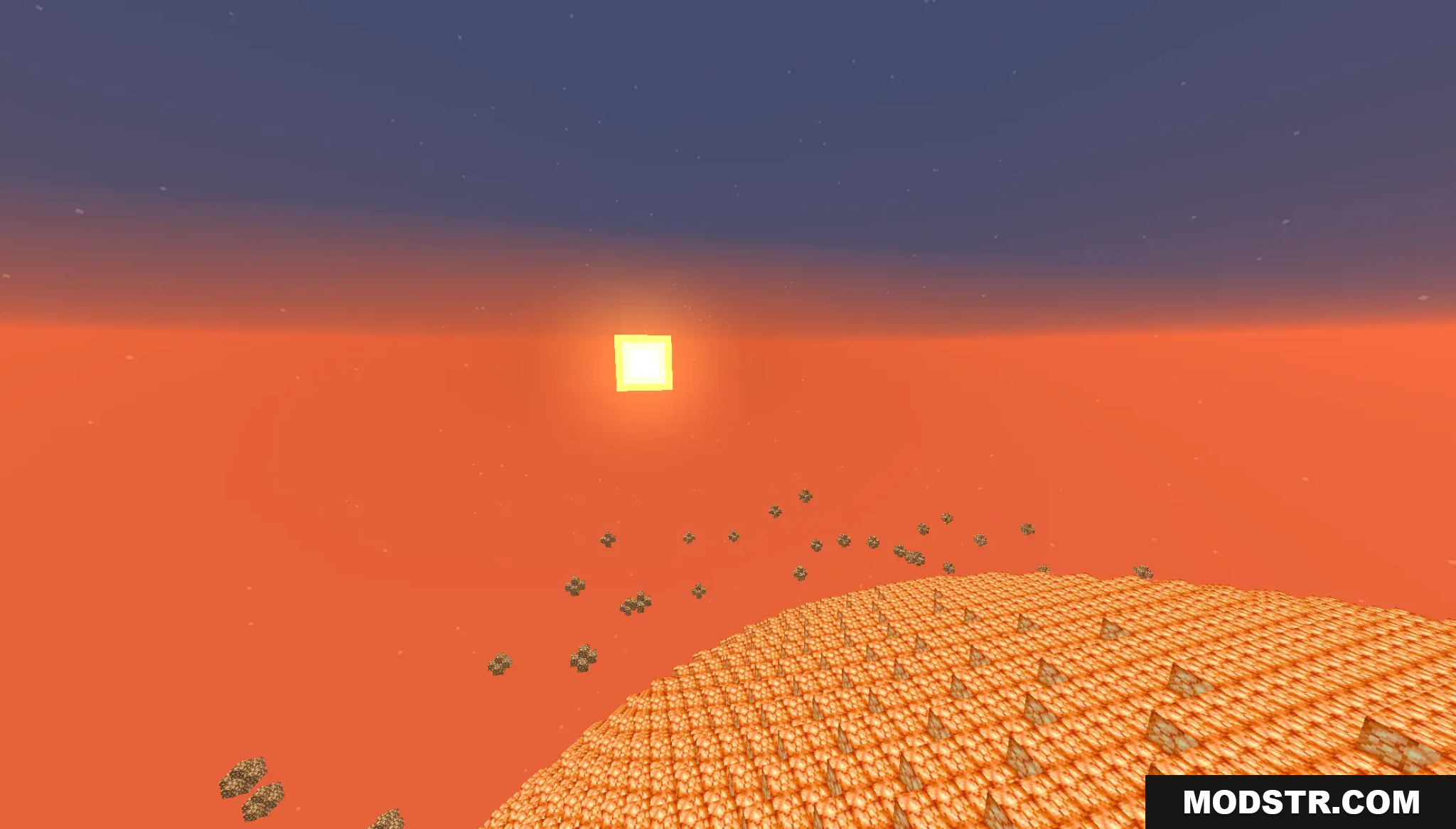 Solar Survival Reborn Map Screenshot 7 A giant glowing sun over a spherical planet
