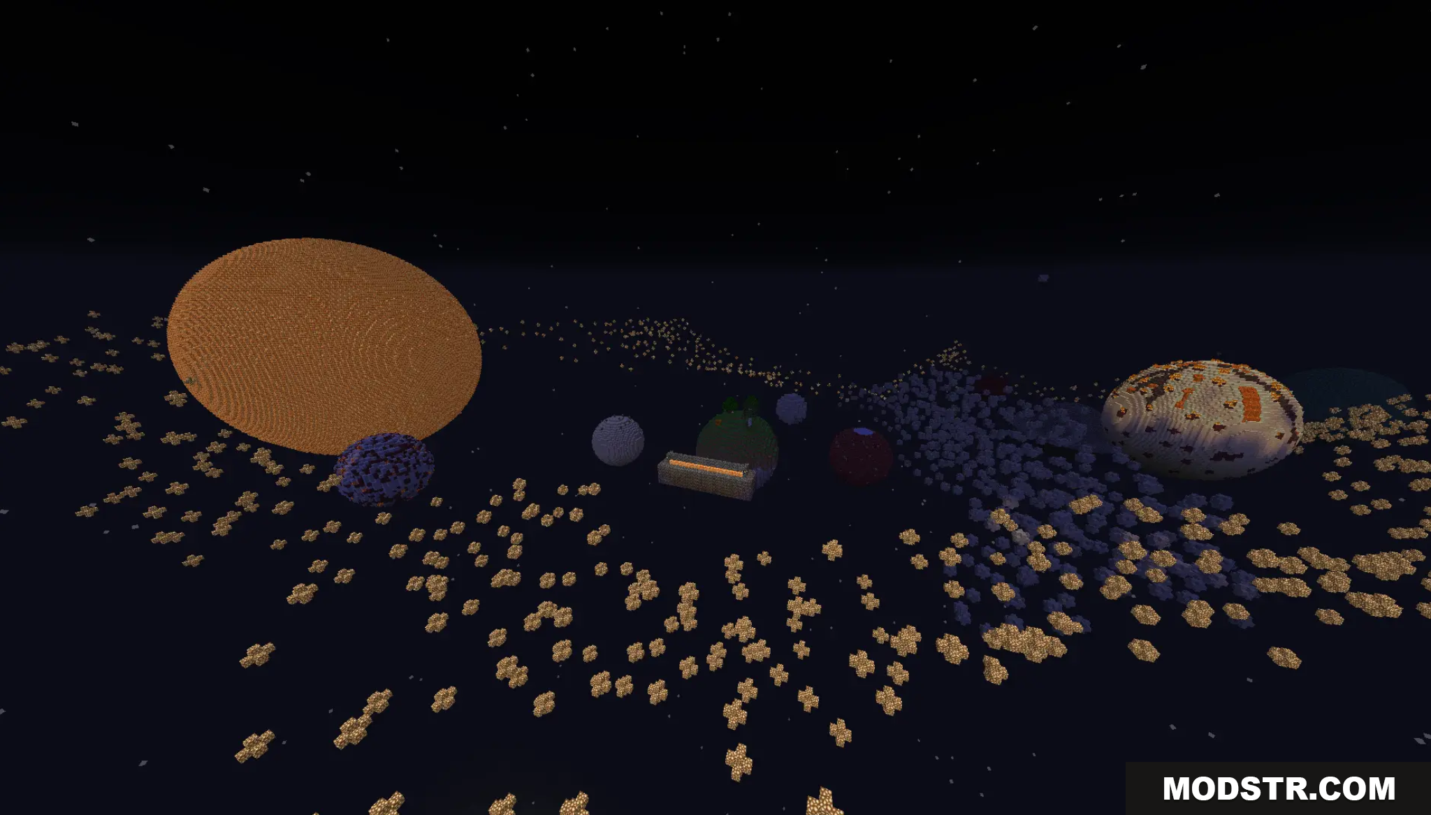 Solar Survival Reborn Map Screenshot 3 Many colorful planets and asteroids floating in space