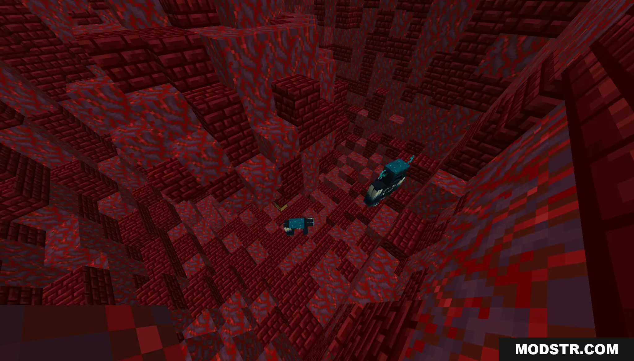 Solar Survival Reborn Map Screenshot 9 Strange blue creatures in a deep crimson cave