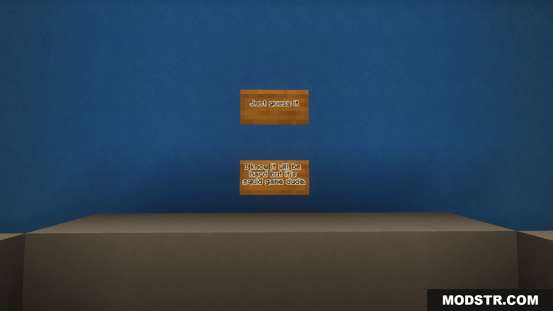 Squid Game Map Screenshot 6 Biển báo gỗ với thông điệp về thử thách khó khăn