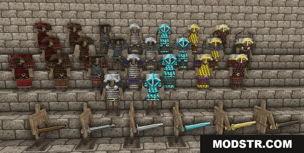Steel Crown Heritage Resource Pack Screenshot 1 Steel Crown Heritage Resource Pack showcases detailed medieval armor and weapon textures