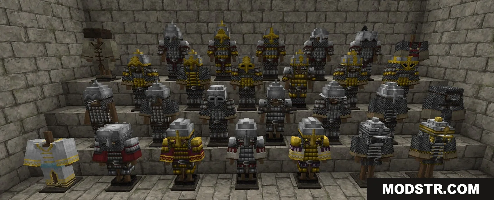 Steel Crown Heritage Resource Pack Screenshot 4 A wide variety of historical armor sets with intricate golden details