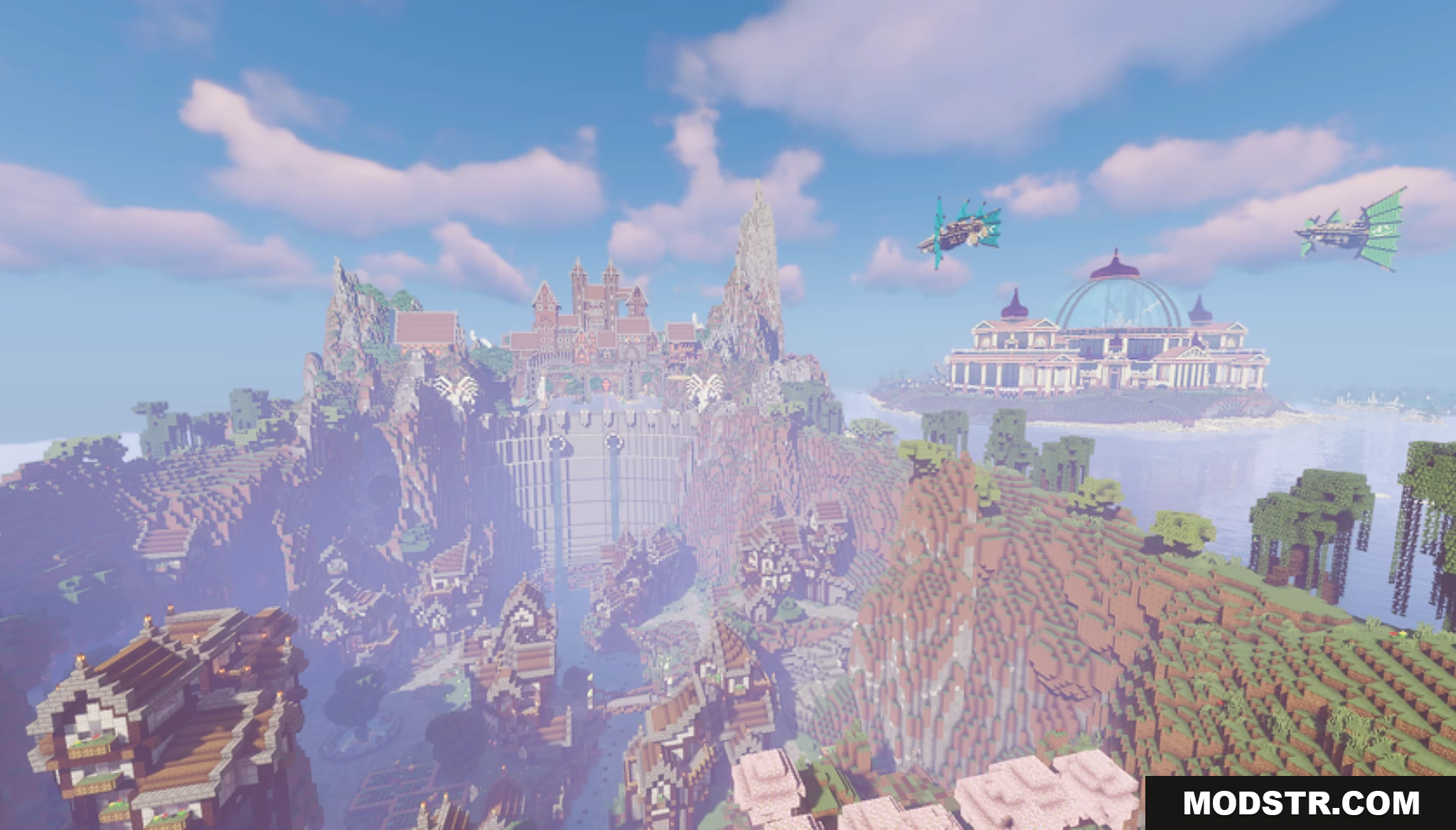 Stoneville Farmcraft City Map Screenshot 2 A massive castle built on a cliffside overlooking the city
