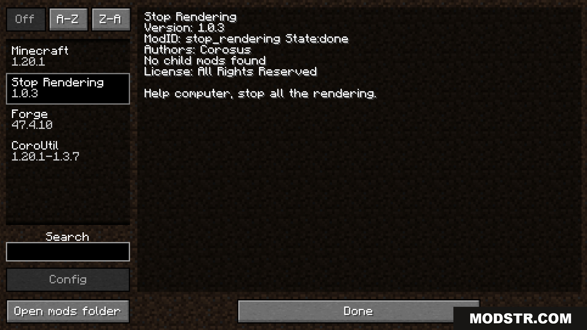 Stoprendering Mod (1.20.1) – Fight Massive Mob Hordes Without FPS Lag