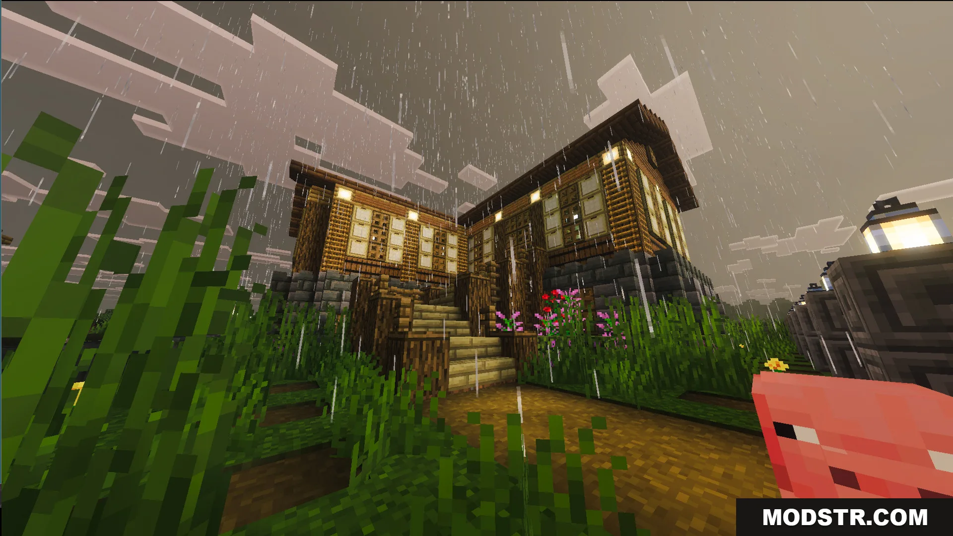 Survival Filo House 20 Map features a traditional wooden home in the rain