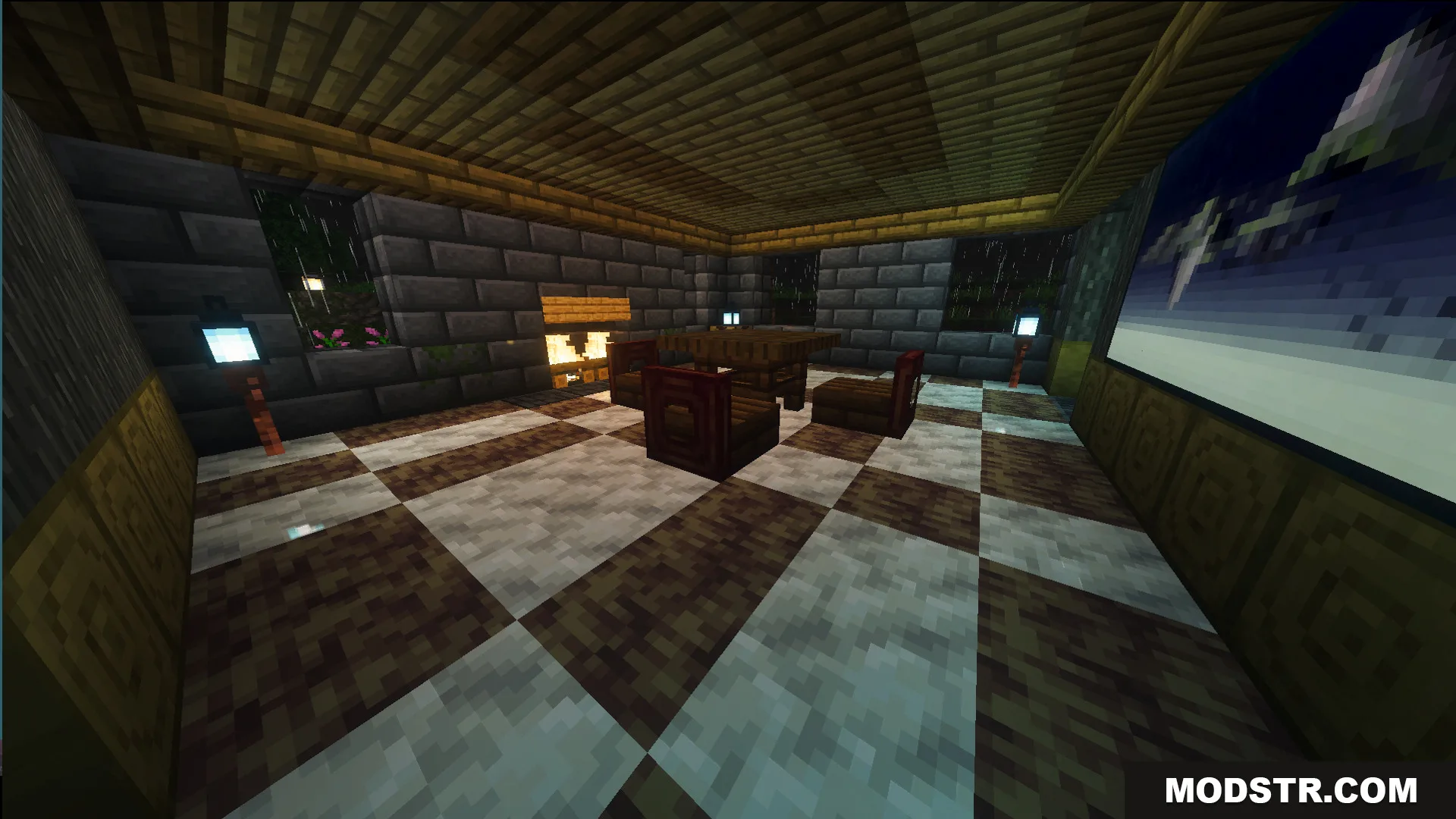 Survival Georgian House 46 Map Screenshot 5 Survival Georgian House 46 Map features a cozy dining area with checkered floors
