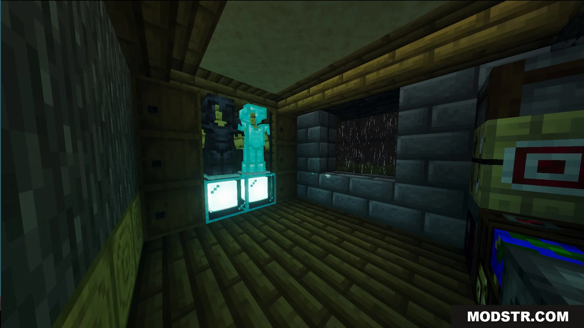Survival Georgian House 46 Map Screenshot 9 Armor stands and useful survival items inside a room of the house