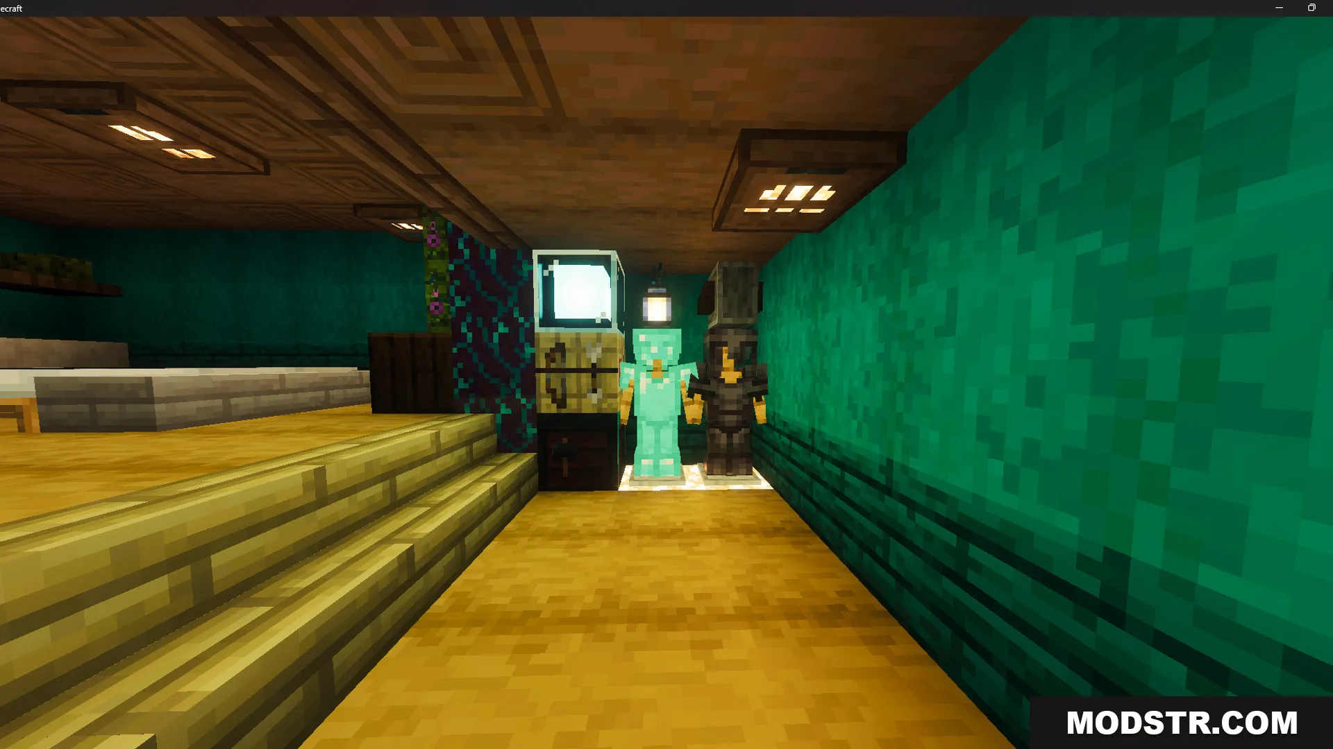 Survival Hobbit House 47 Map Screenshot 9 Inside the Survival Hobbit House 47 Map featuring armor stands and computer