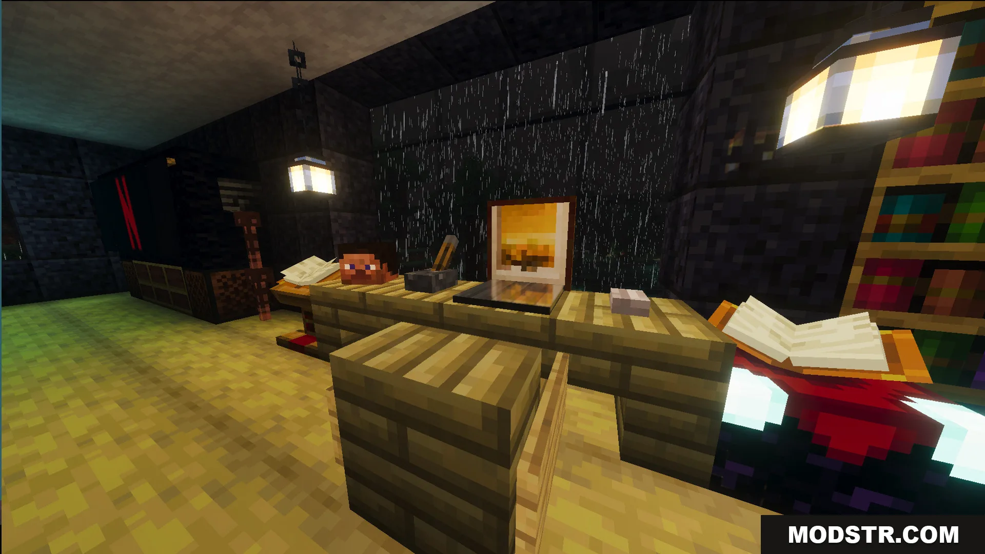 Survival Lakeside House Map features a living room with a large television screen