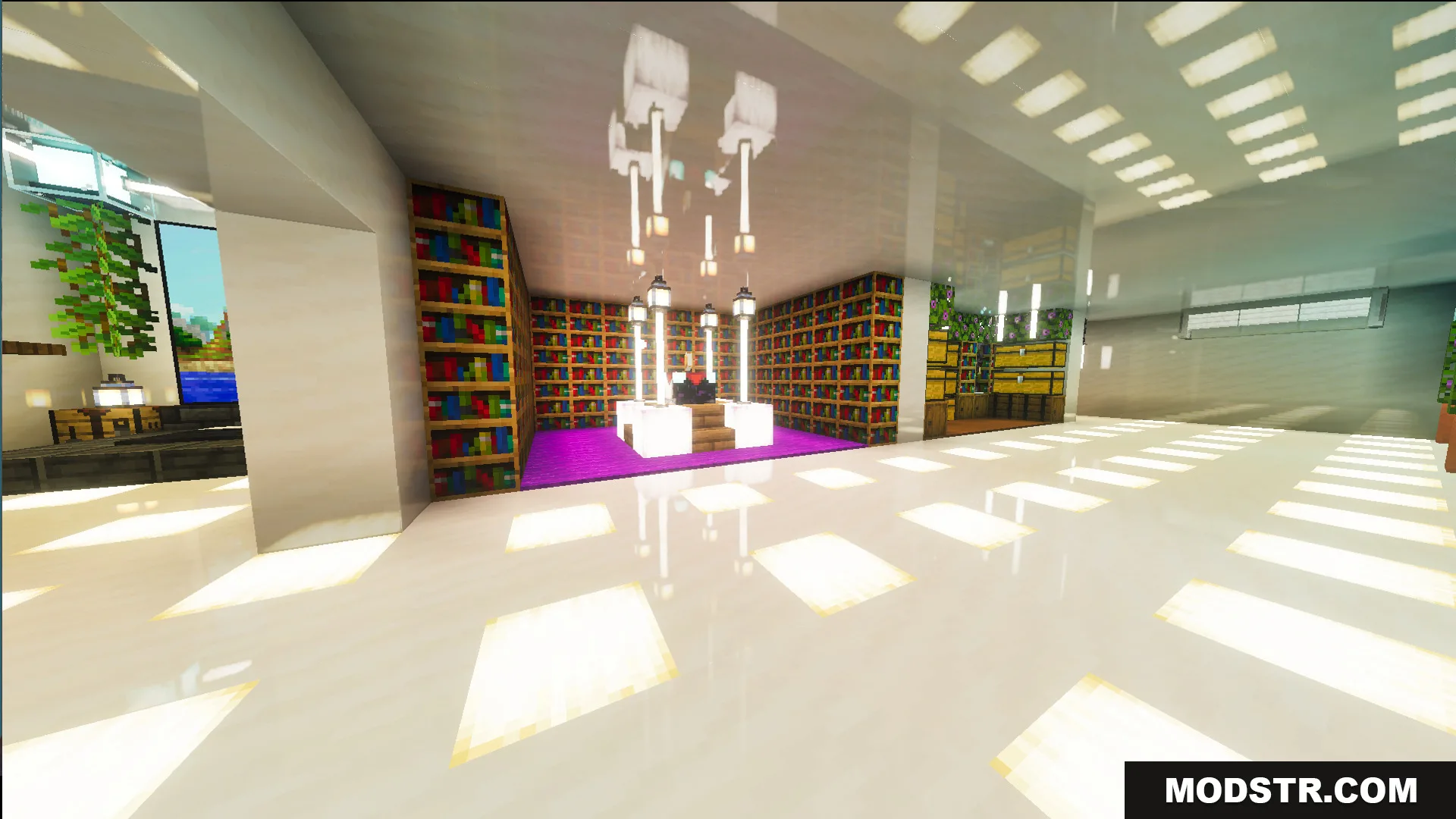Survival Modern House 13 Map Screenshot 2 The Survival Modern House 13 Map features a large white mansion interior