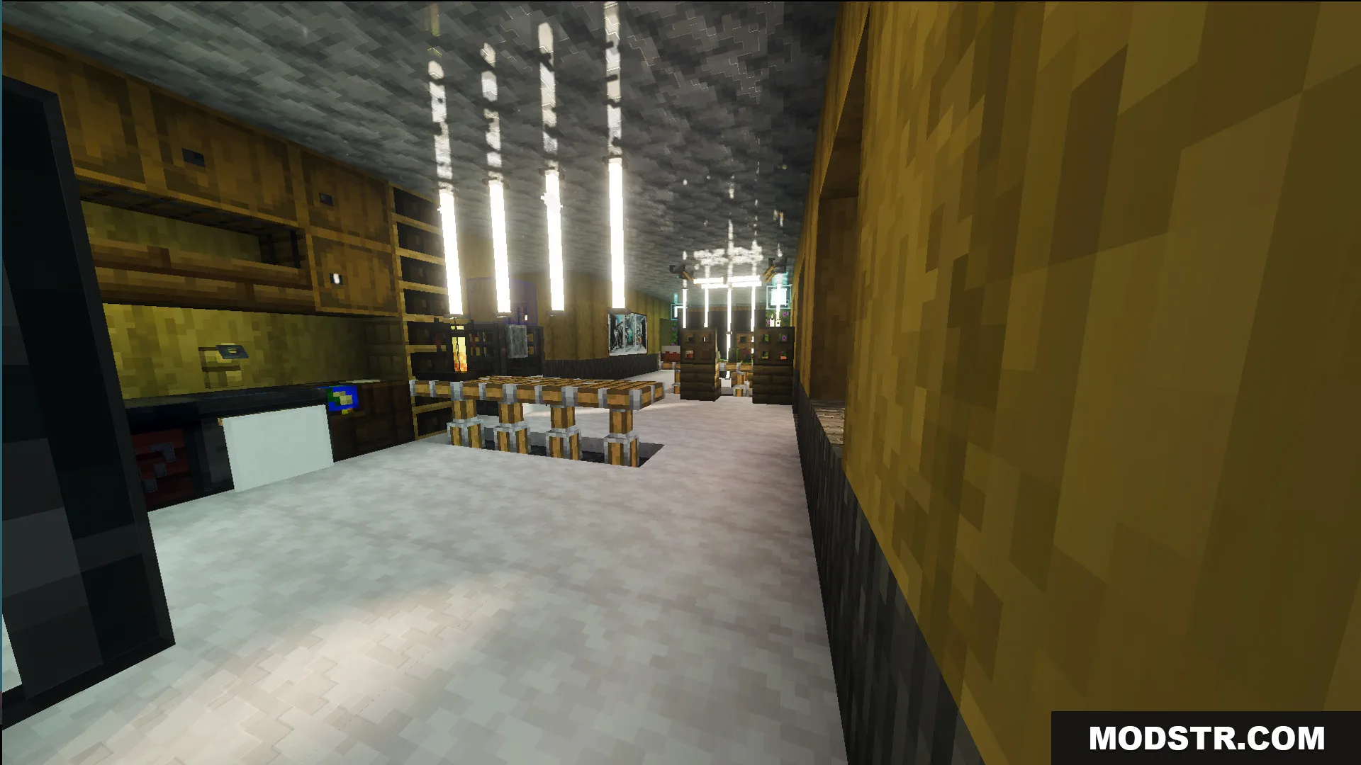 Survival Modern House 19 Map Screenshot 3 Interior view of the Survival Modern House 19 Map featuring stylish lighting