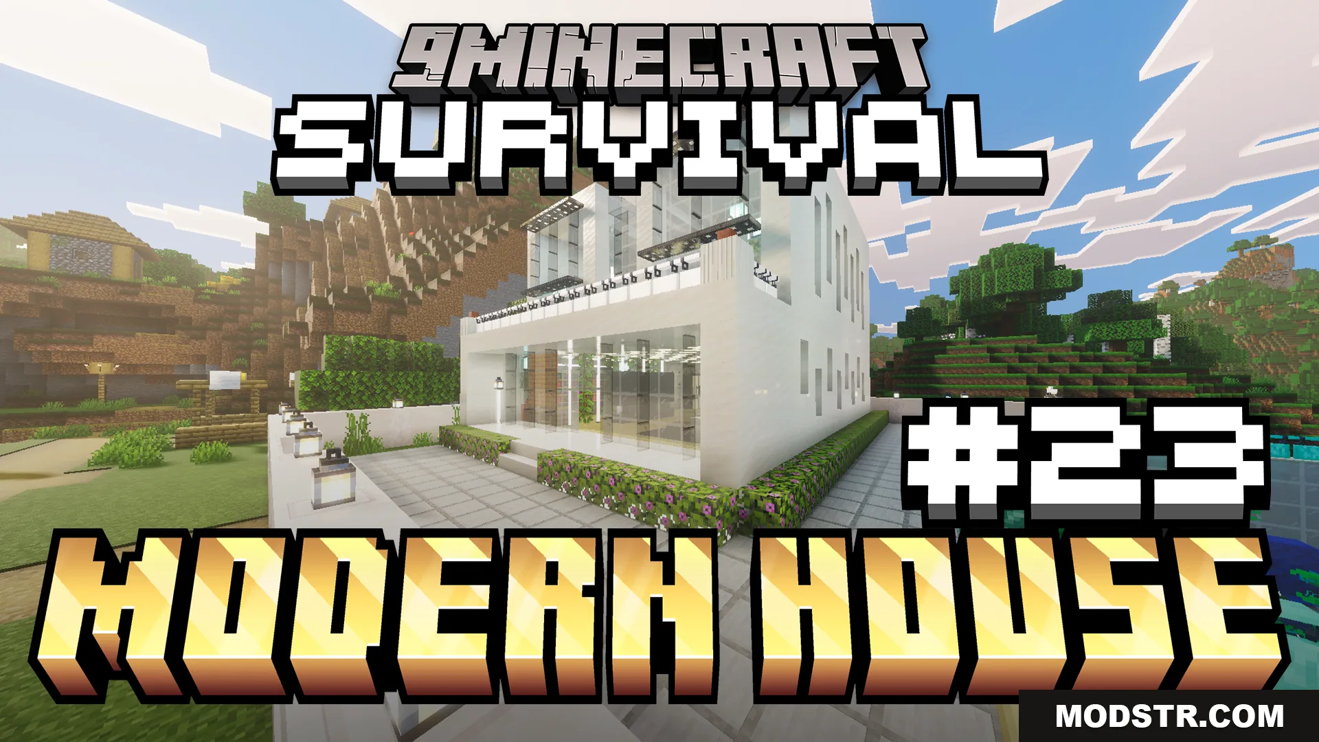 Survival Modern House 23 Map (26.x, 1.21) – Claim a Safe Luxury Home Near the Village cover art