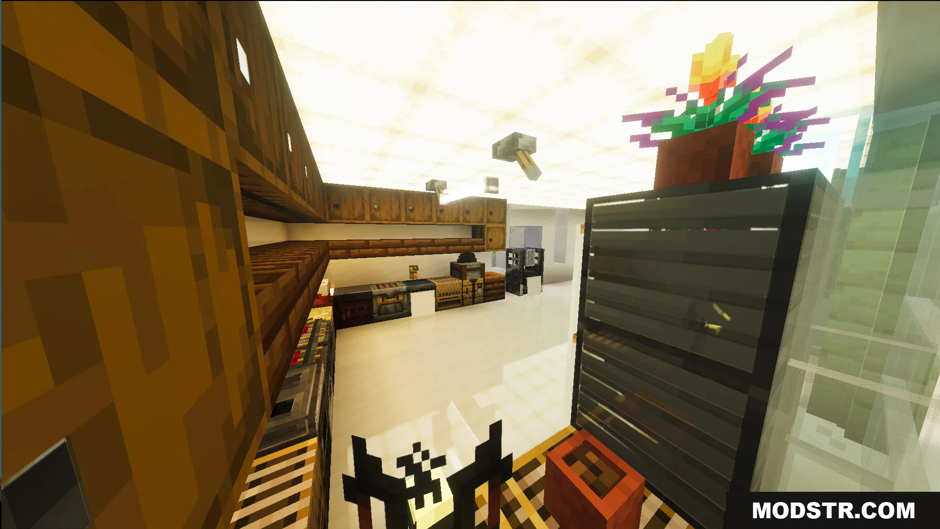 Survival Modern House 31 Map Screenshot 5 Survival Modern House 31 Map features a modern kitchen with wooden storage cabinets