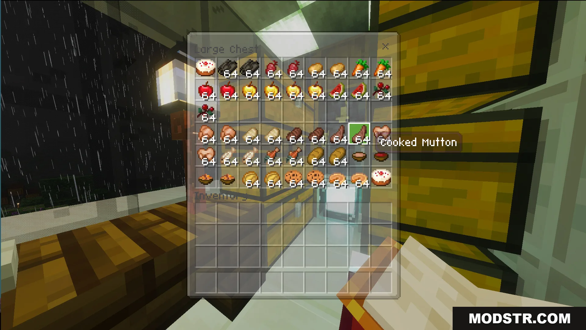 Survival Modern House 35 Map Screenshot 1 Large chest inventory filled with food items in Survival Modern House 35 Map