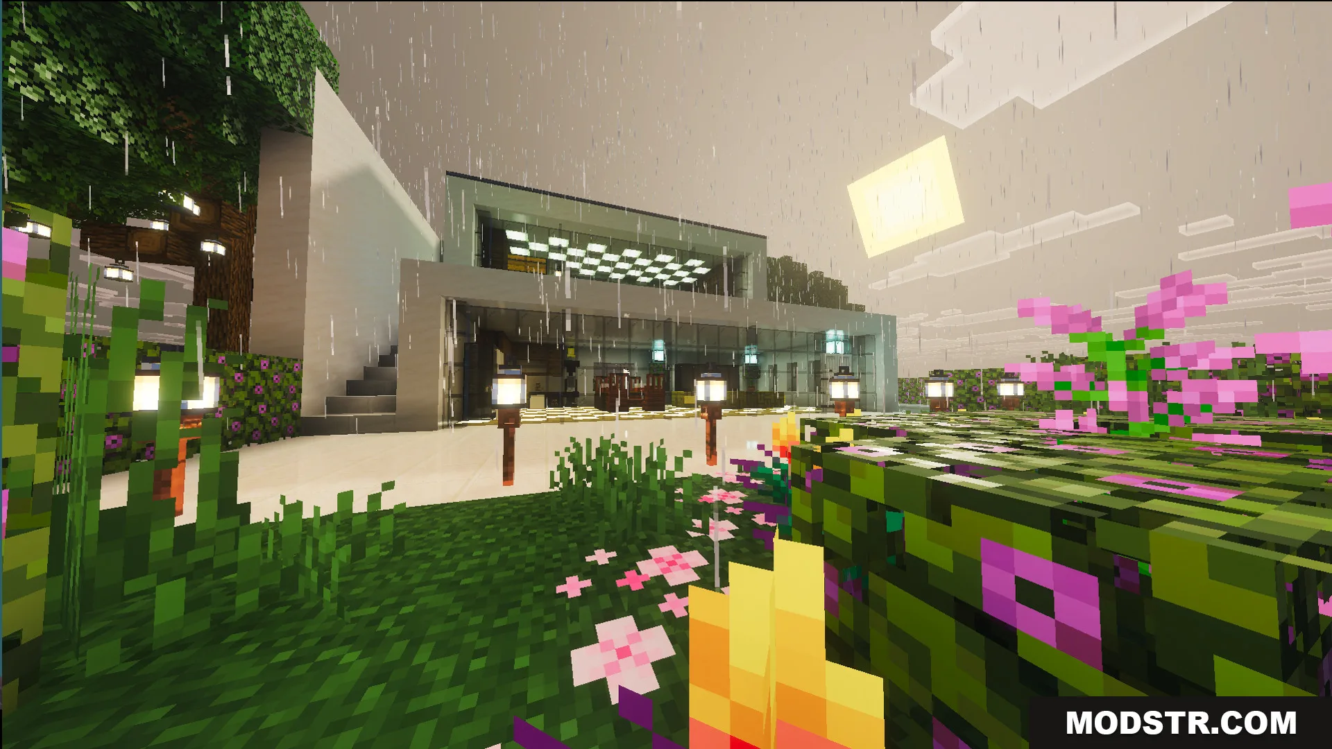Survival Modern House 35 Map Screenshot 4 Cozy and survival ready home featuring complete interior with bamboo block furniture and windows
