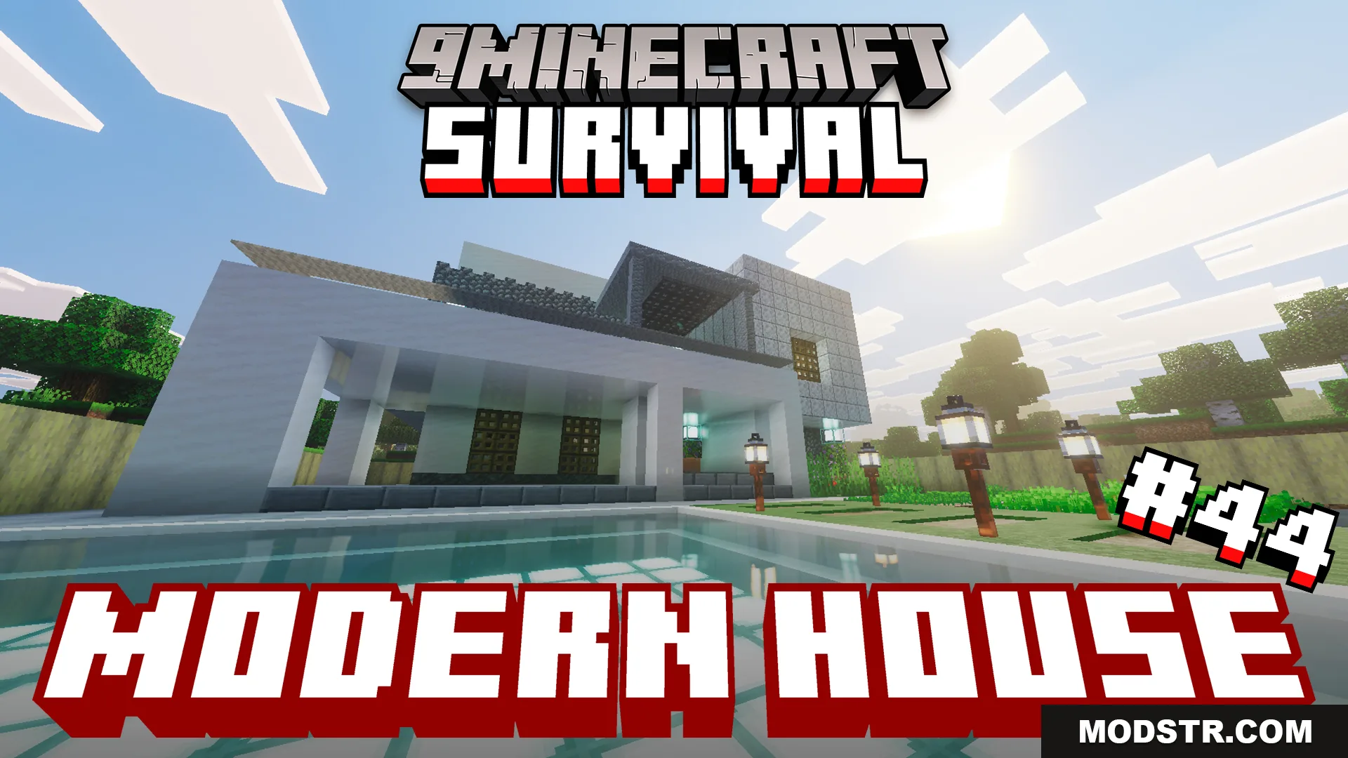 Survival Modern House 44 Map (26.x, 1.21) – Live Like Royalty in a Pre-Built Plains Villa