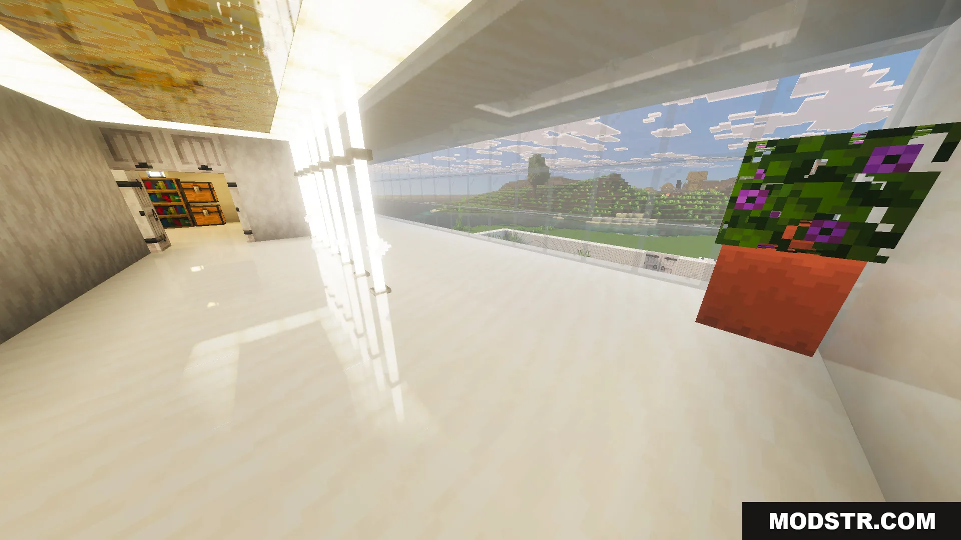 Survival Modern House 79 Map Screenshot 3 Survival Modern House 79 Map features a white interior with large glass windows