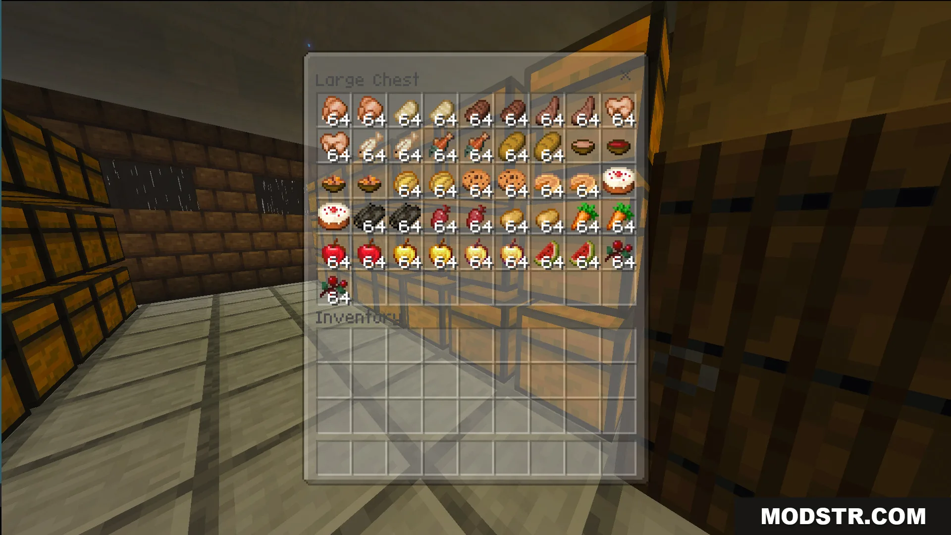 Survival Modern House 80 Map Screenshot 11 A large chest filled with stacks of food items in a room