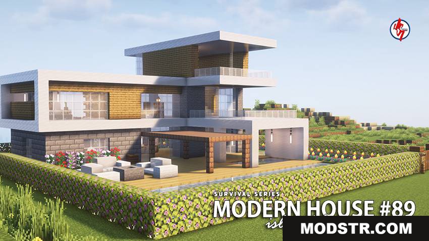 Survival Modern House 89 Map (26.x, 1.21) – MCPE/Bedrock