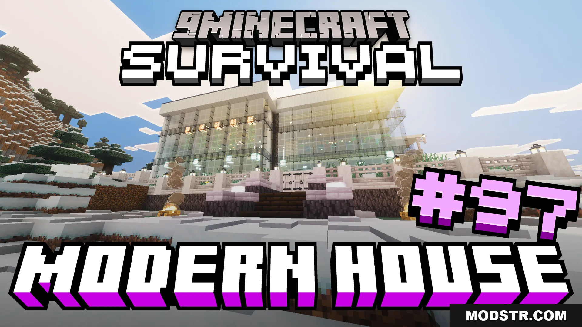 Survival Modern House 97 Map (26.x, 1.21) – Survive the Freezing Cold in a Cozy Glass Home cover art