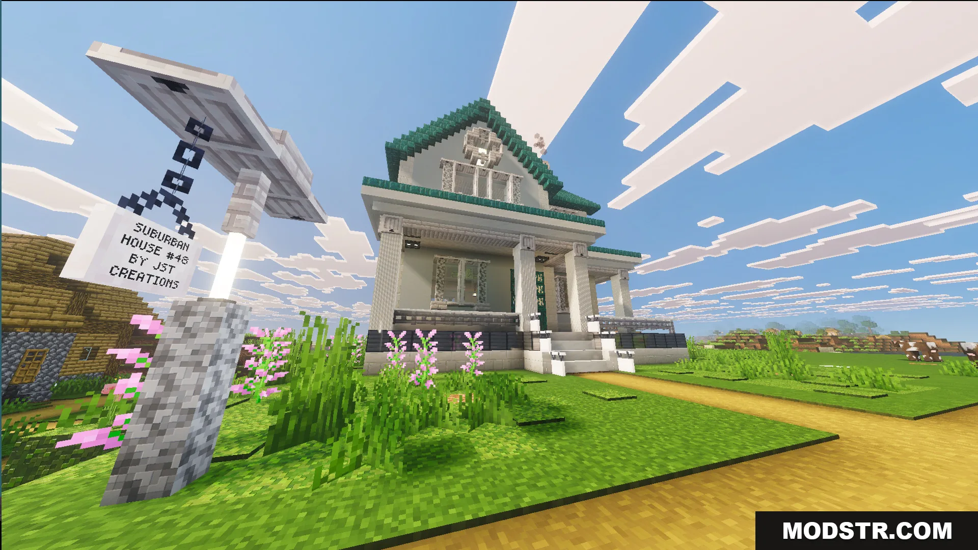 Survival Suburban House 48 Map Screenshot 4 Exterior view of Survival Suburban House forty eight with a teal roof
