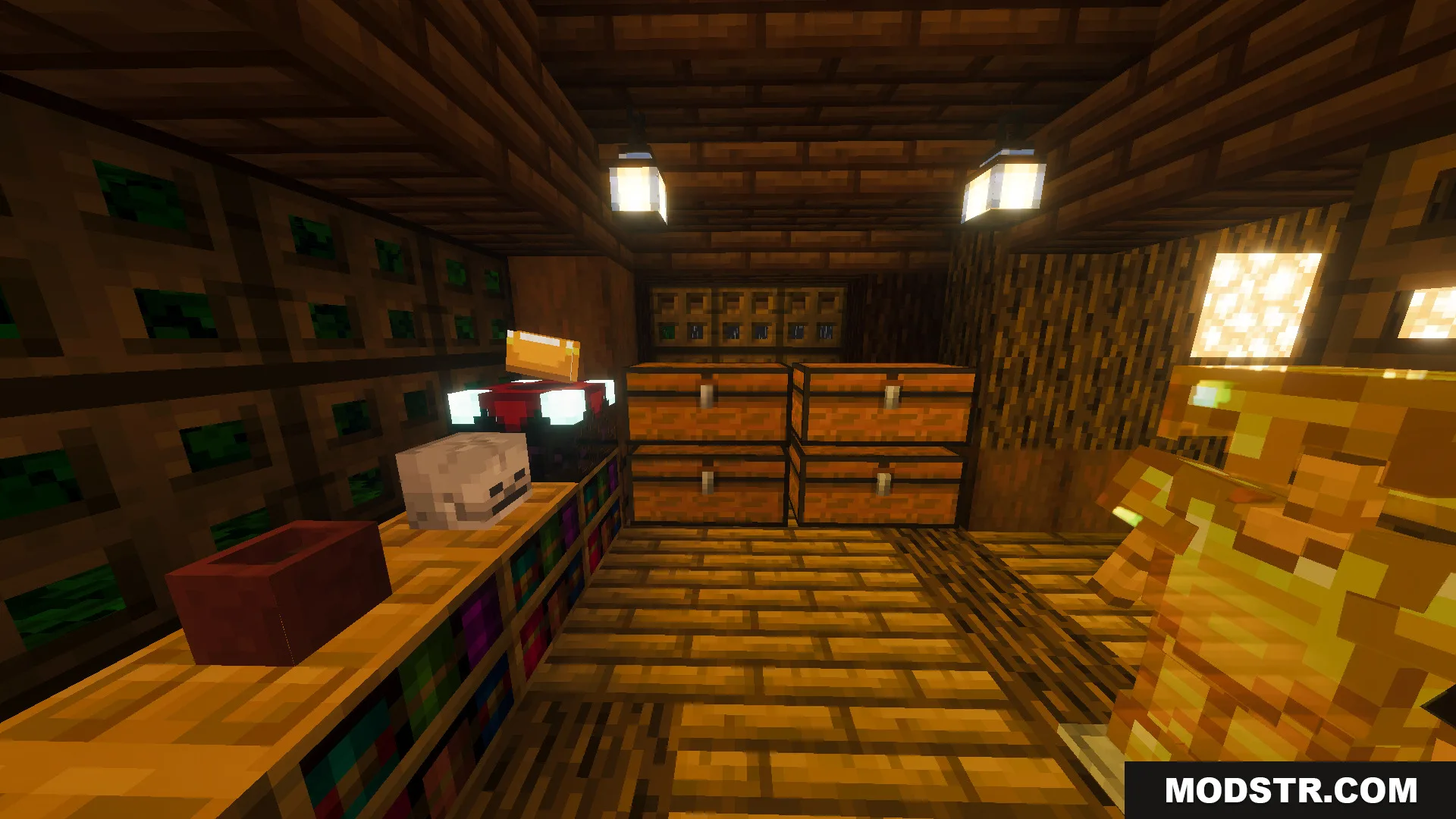Survival Tree House 45 Map Screenshot 11 Cozy interior of the tree house featuring armor stands and an enchantment table