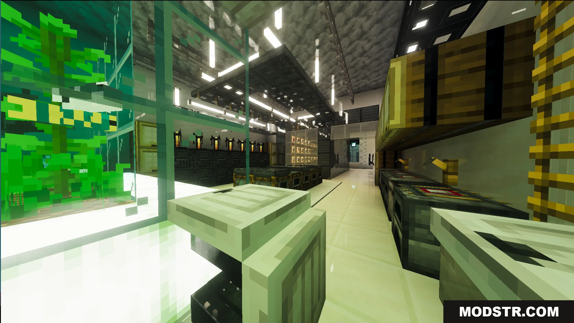 Survival Victorian Mansion Map Screenshot 5 Modern interior of the mansion with glass walls and indoor plants