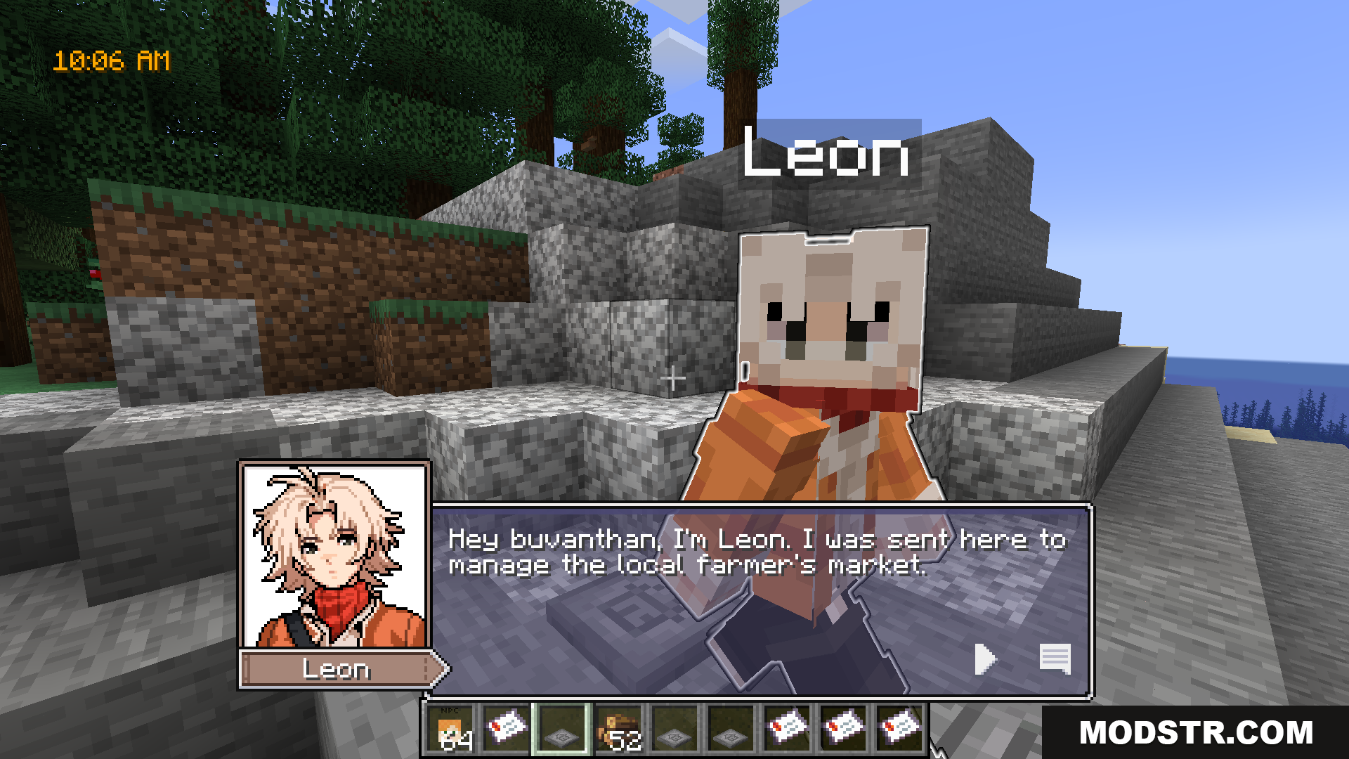 SVDialog Mod Screenshot 5 SVDialog mod displaying a custom portrait text box for Leon NPC
