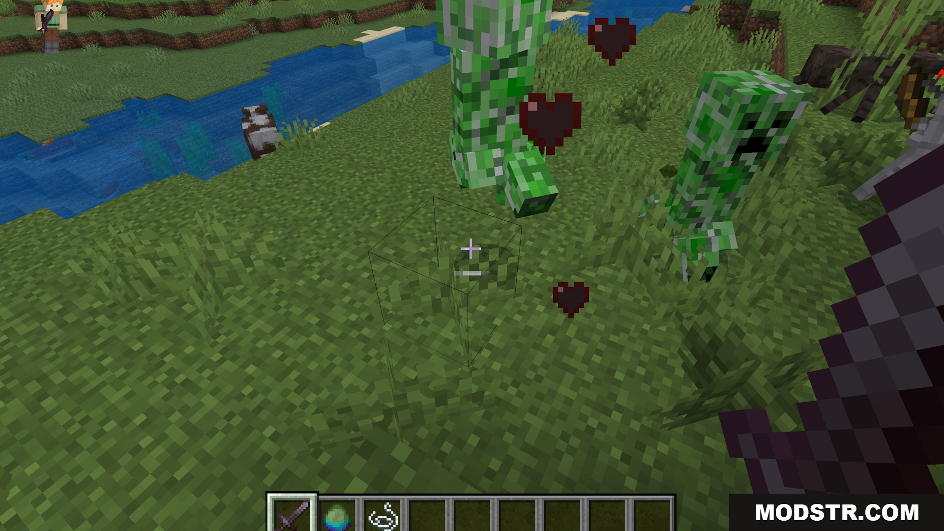 Sweep N Slash Addon Screenshot 13 A player's sweep attack hits multiple hostile mobs at once