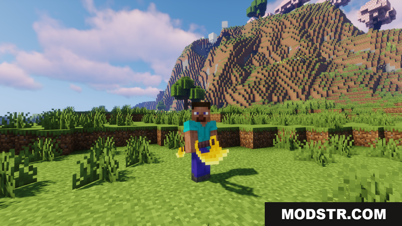 Tactical 3d Pvp Tools Weapons Texture Pack Screenshot 3 Player character showing off a 3D golden axe
