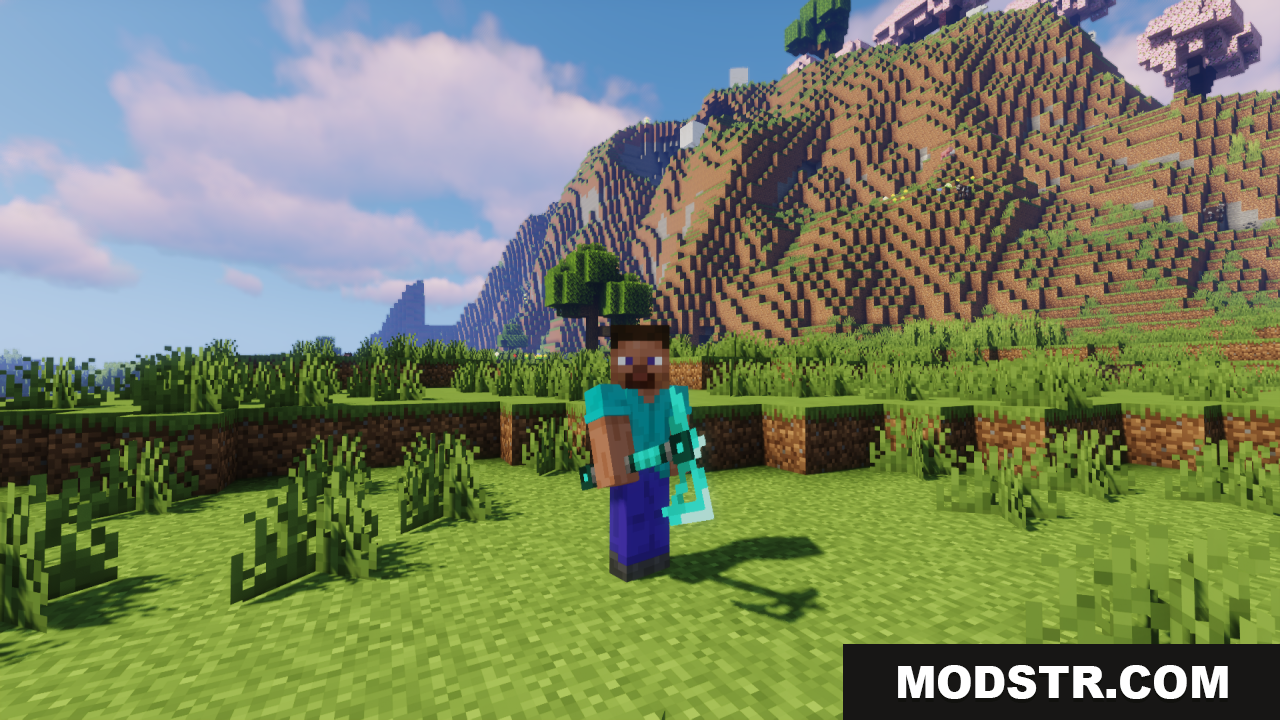 Tactical 3d Pvp Tools Weapons Texture Pack Screenshot 4 Steve wielding a custom 3D modeled diamond axe