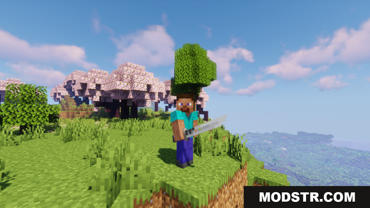 Tactical 3d Pvp Tools Weapons Texture Pack Screenshot 11 A close-up of Steve holding a detailed 3D sword