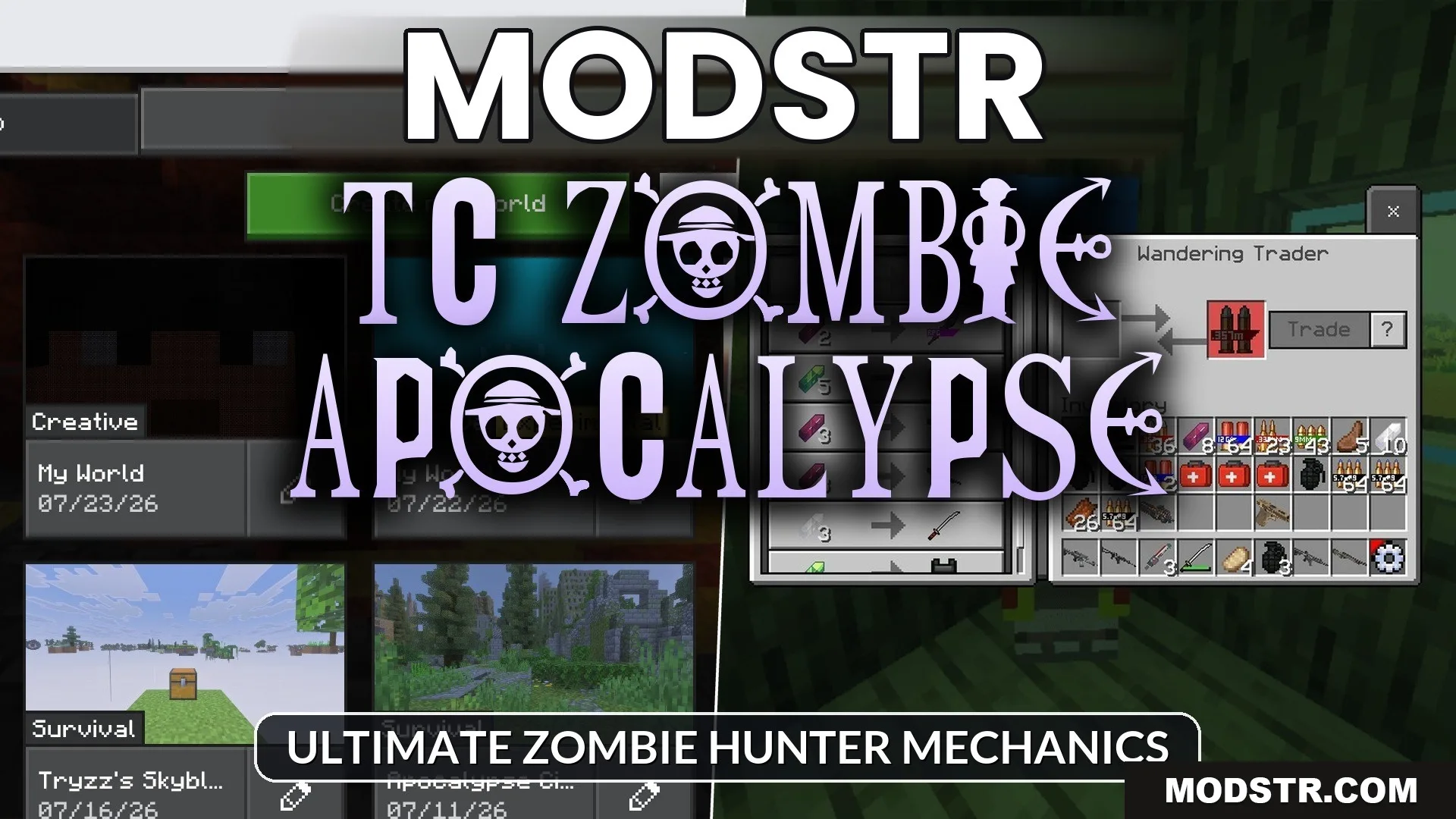 TC Zombie Apocalypse Map (1.21) – Ultimate Zombie Hunter Mechanics cover art
