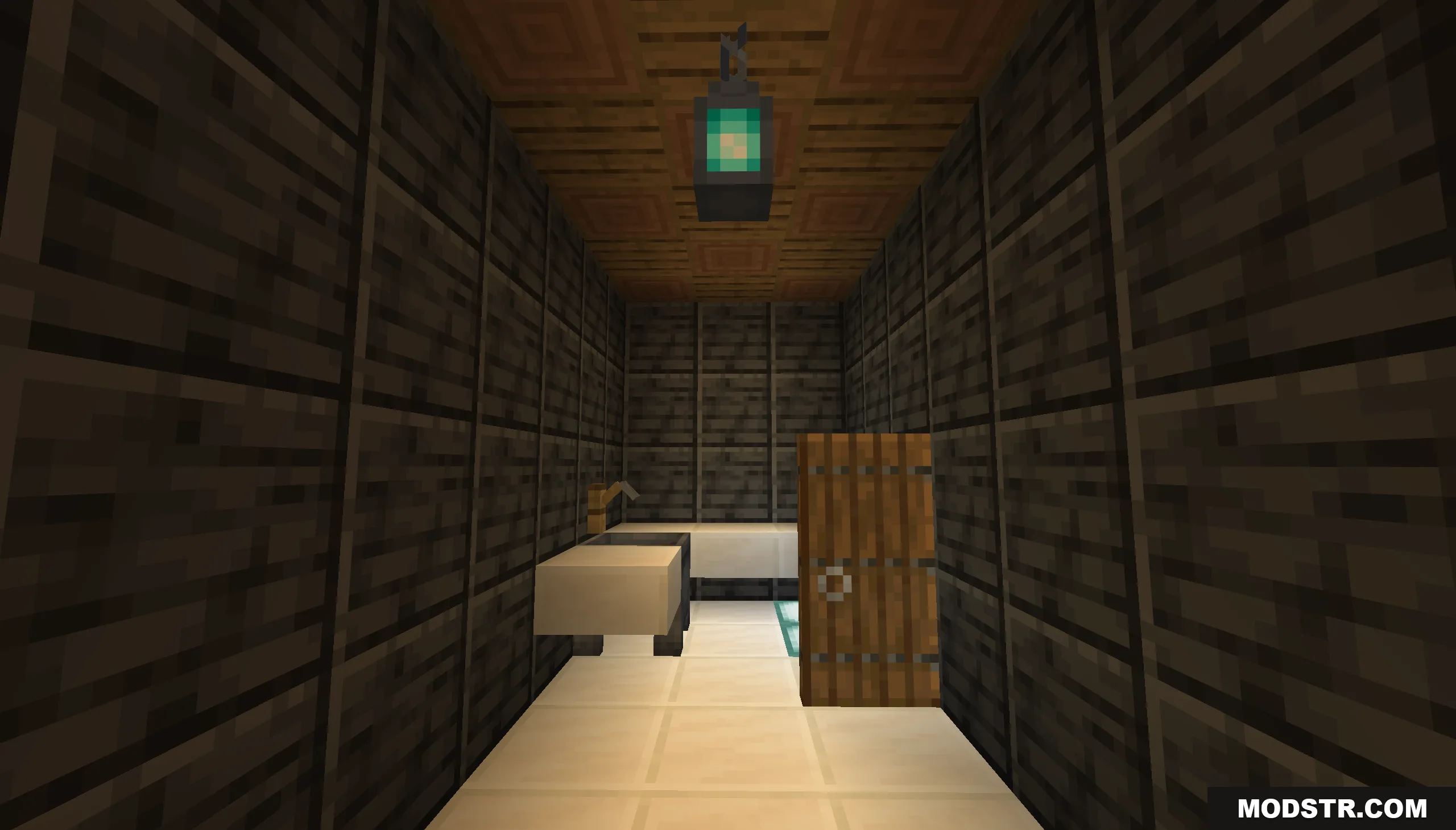 That’s Not My House Map Screenshot 7 A narrow hallway with a soul lantern and a wooden door