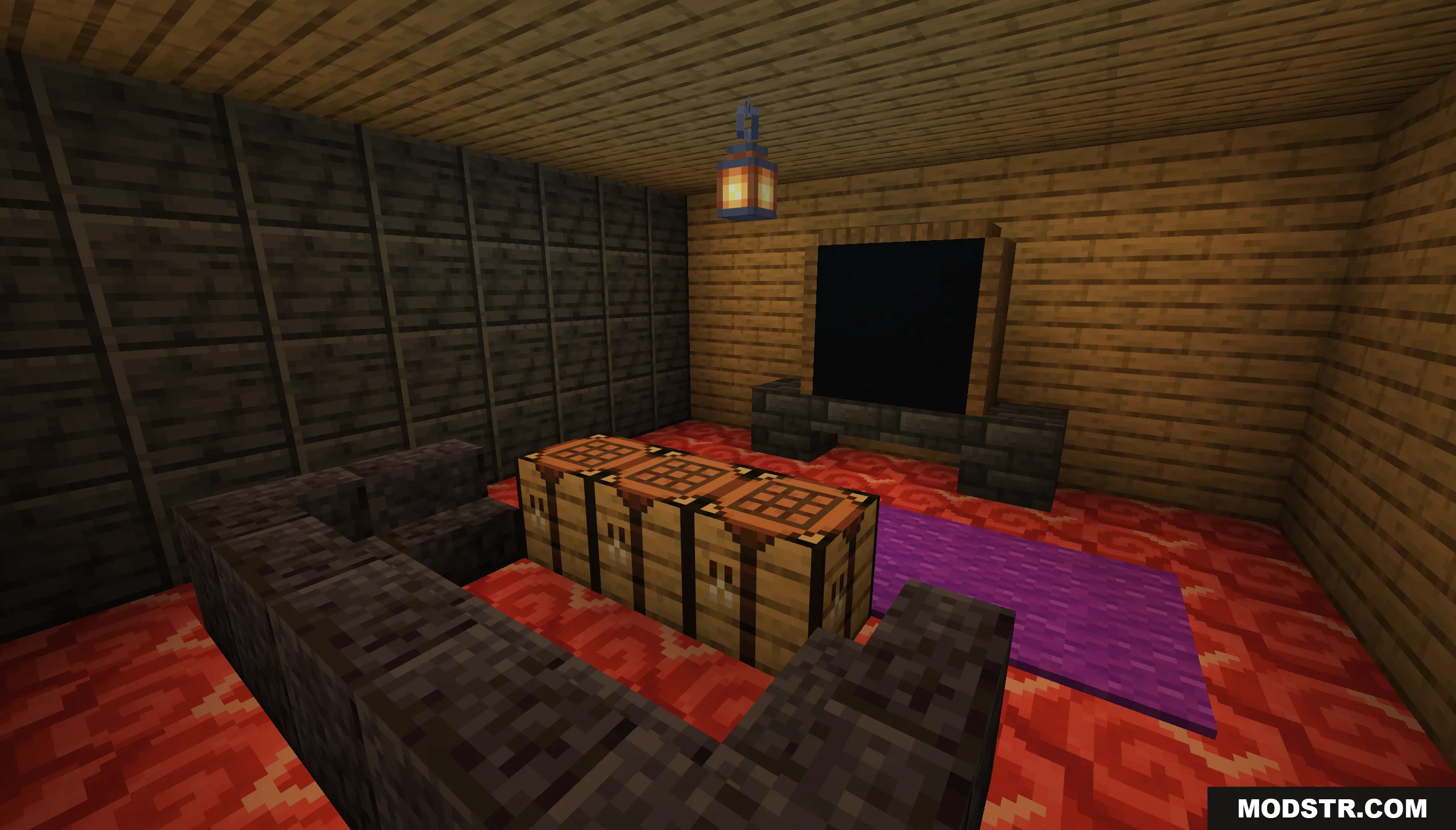 That’s Not My House Map Screenshot 6 A living room with a dark sofa and a table made of chests