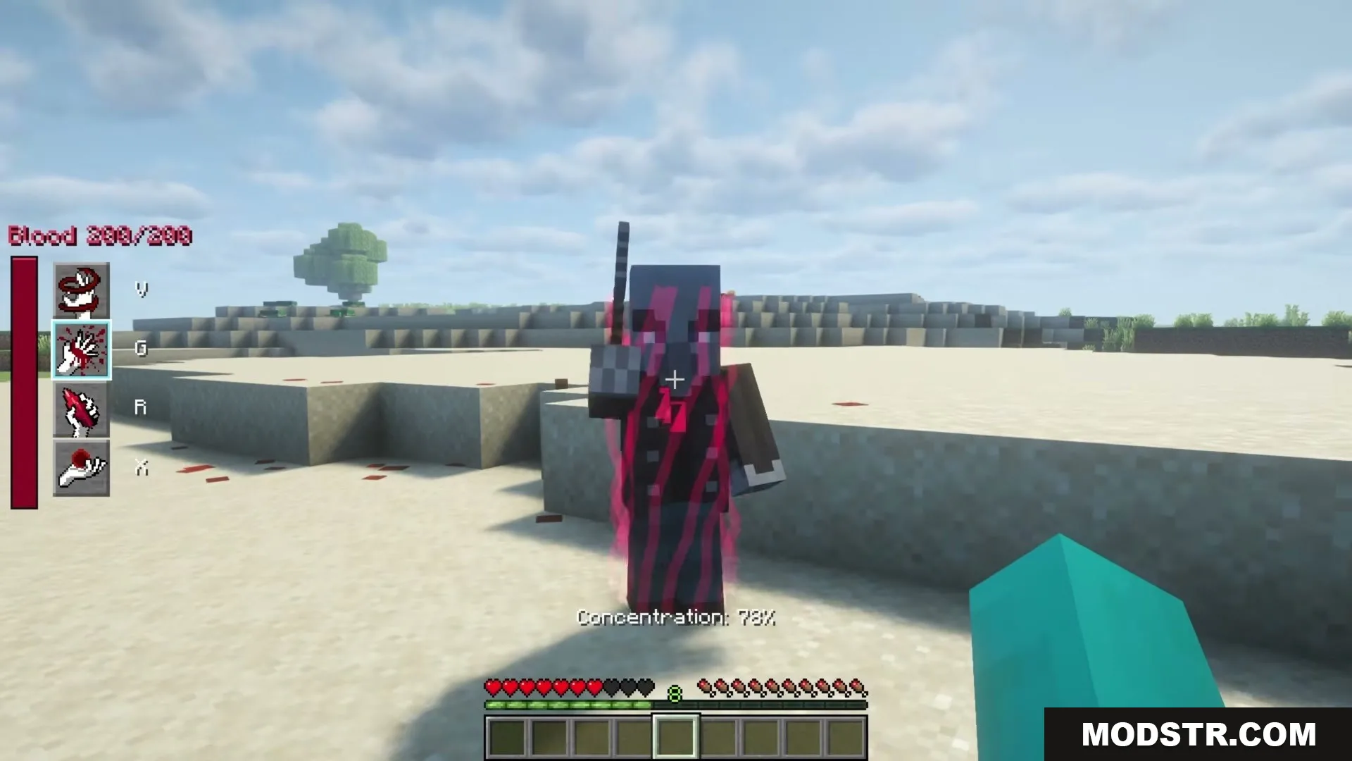 The Boys Unbalanced Mod Screenshot 16 Player targets an enemy mob with the blood manipulation concentration meter visible