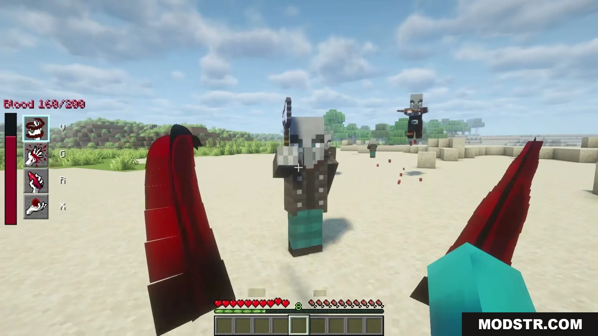 The Boys Unbalanced Mod Screenshot 14 Player using blood manipulation powers to fight a Vindicator in the desert