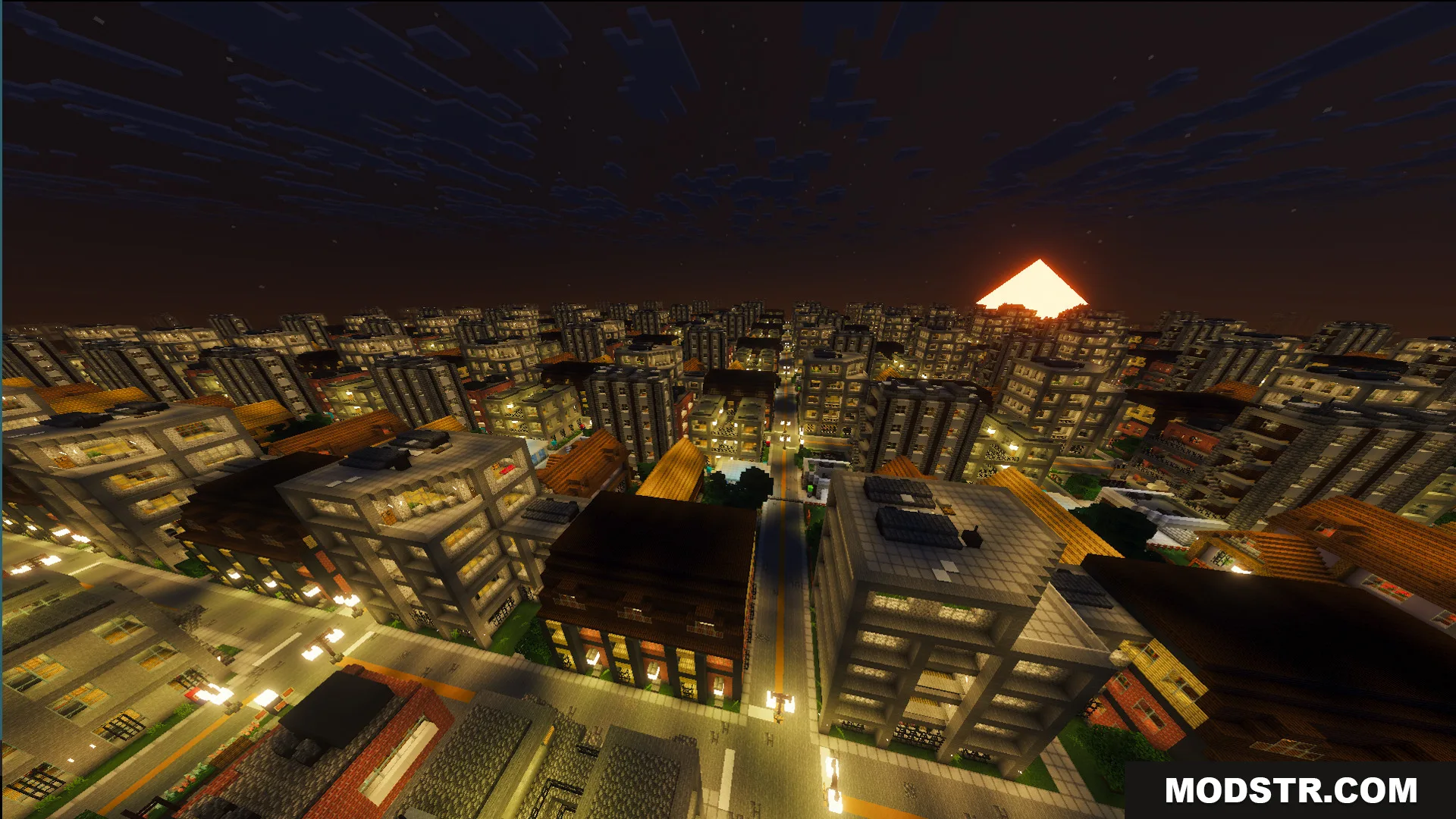 The Infinite City Map Screenshot 2 Aerial view of repeating streets and identical apartment buildings stretching into the distance