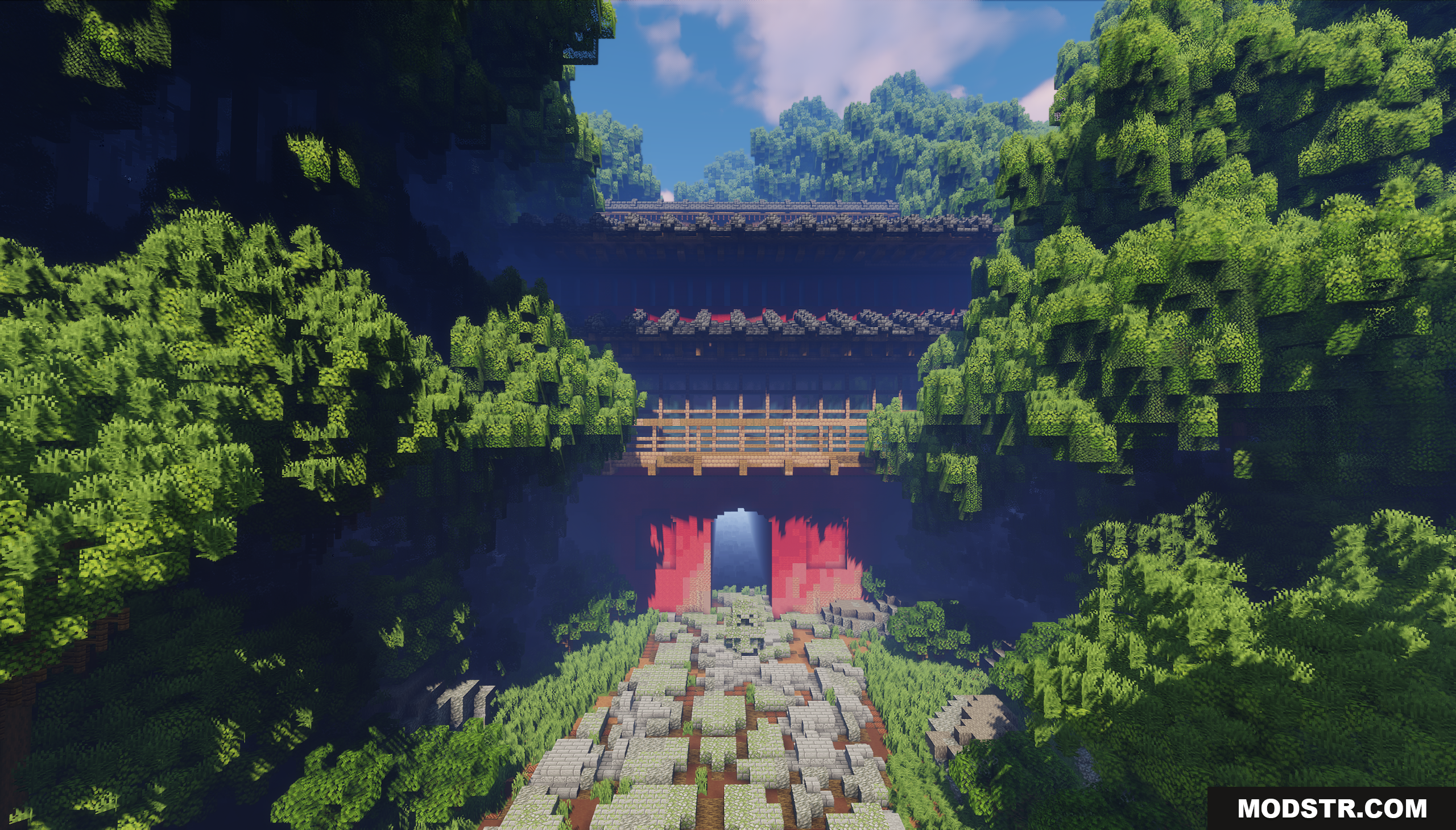 The Red Gate Map Screenshot 1 Front view of The Red Gate Map nestled in lush forest
