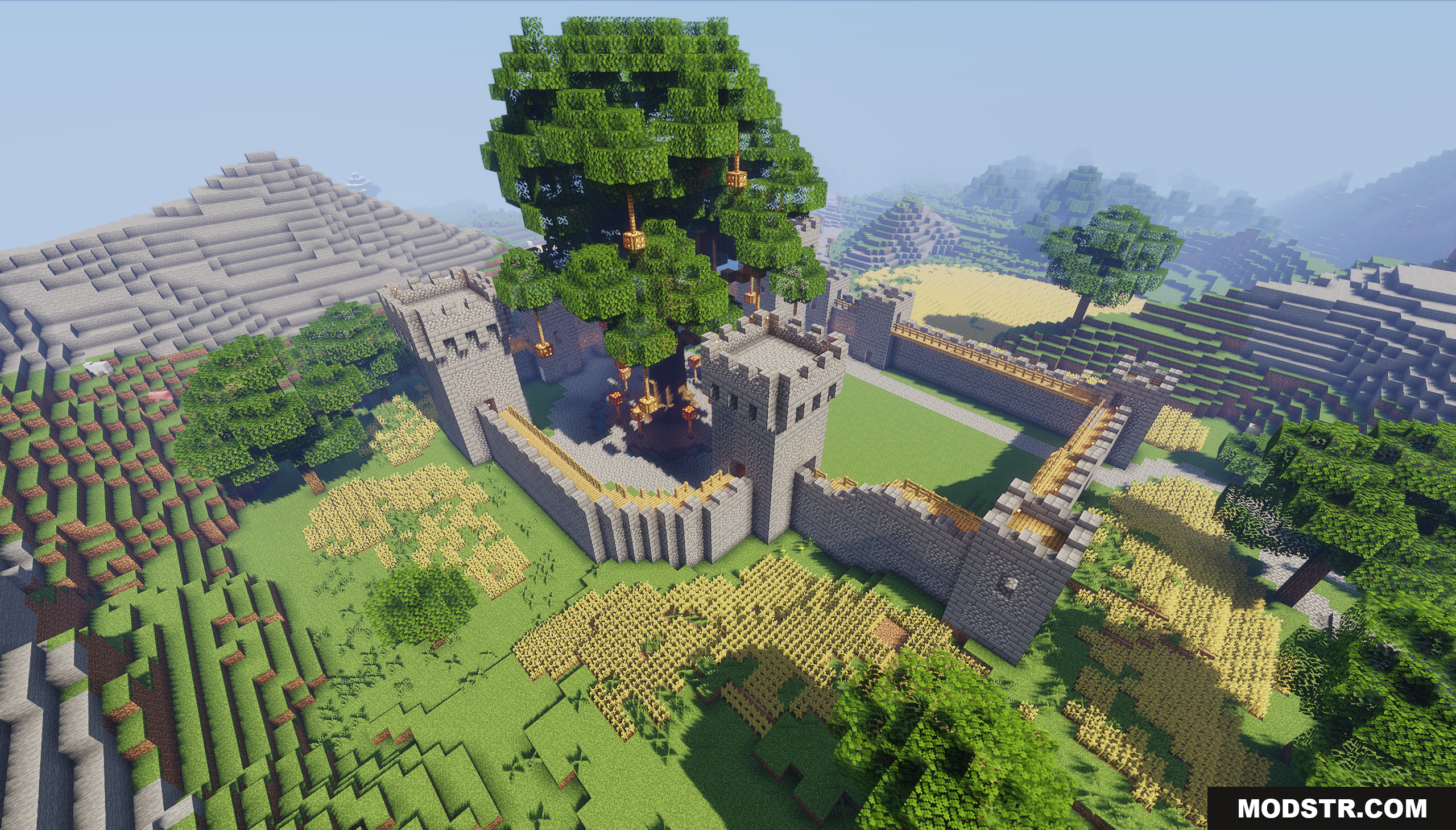 The Town of Rikdale Map Screenshot 3 Aerial view of a castle surrounding a giant central tree