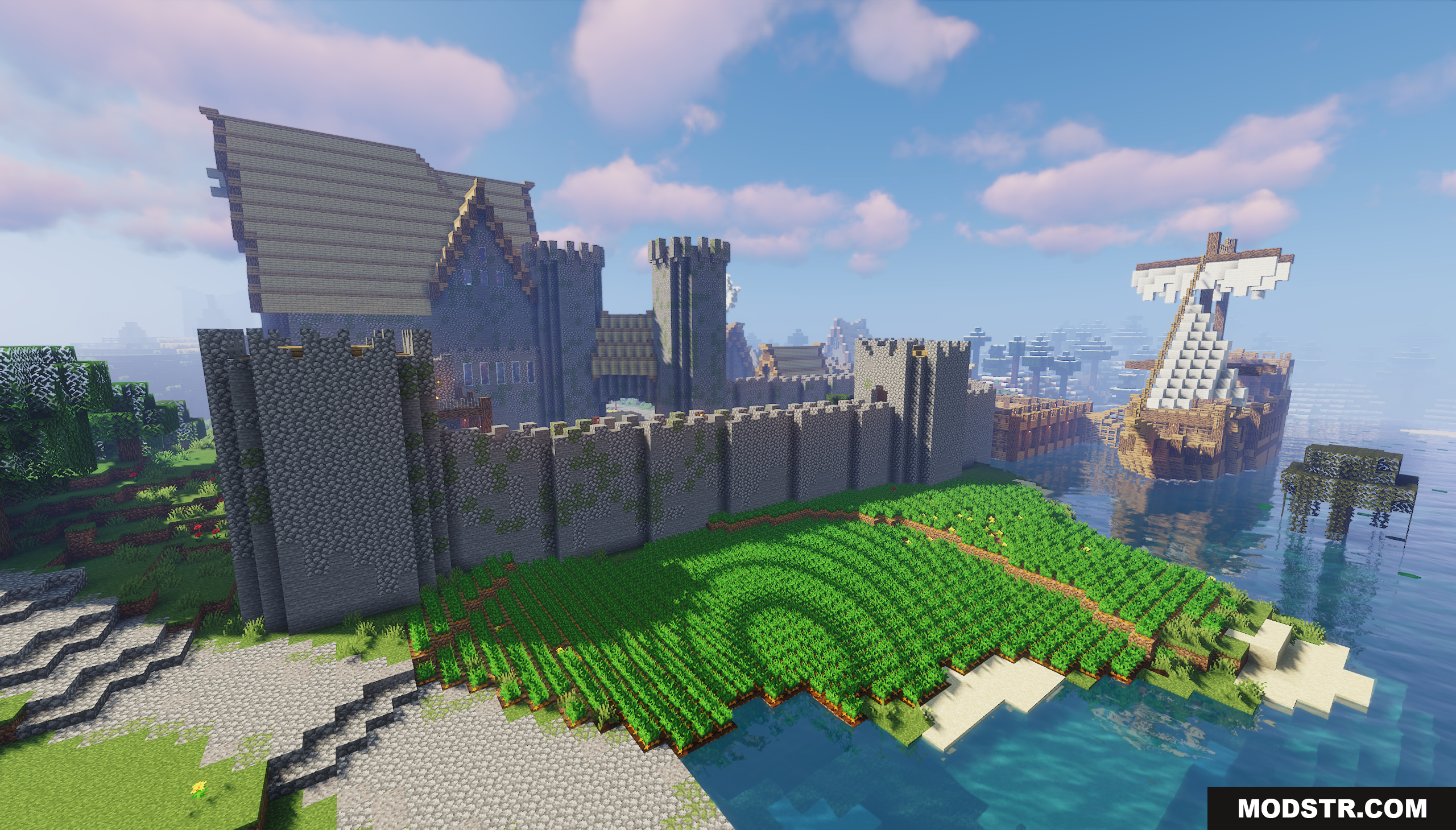 The Town of Rikdale Map Screenshot 8 A large ship is docked near the castle's outer walls