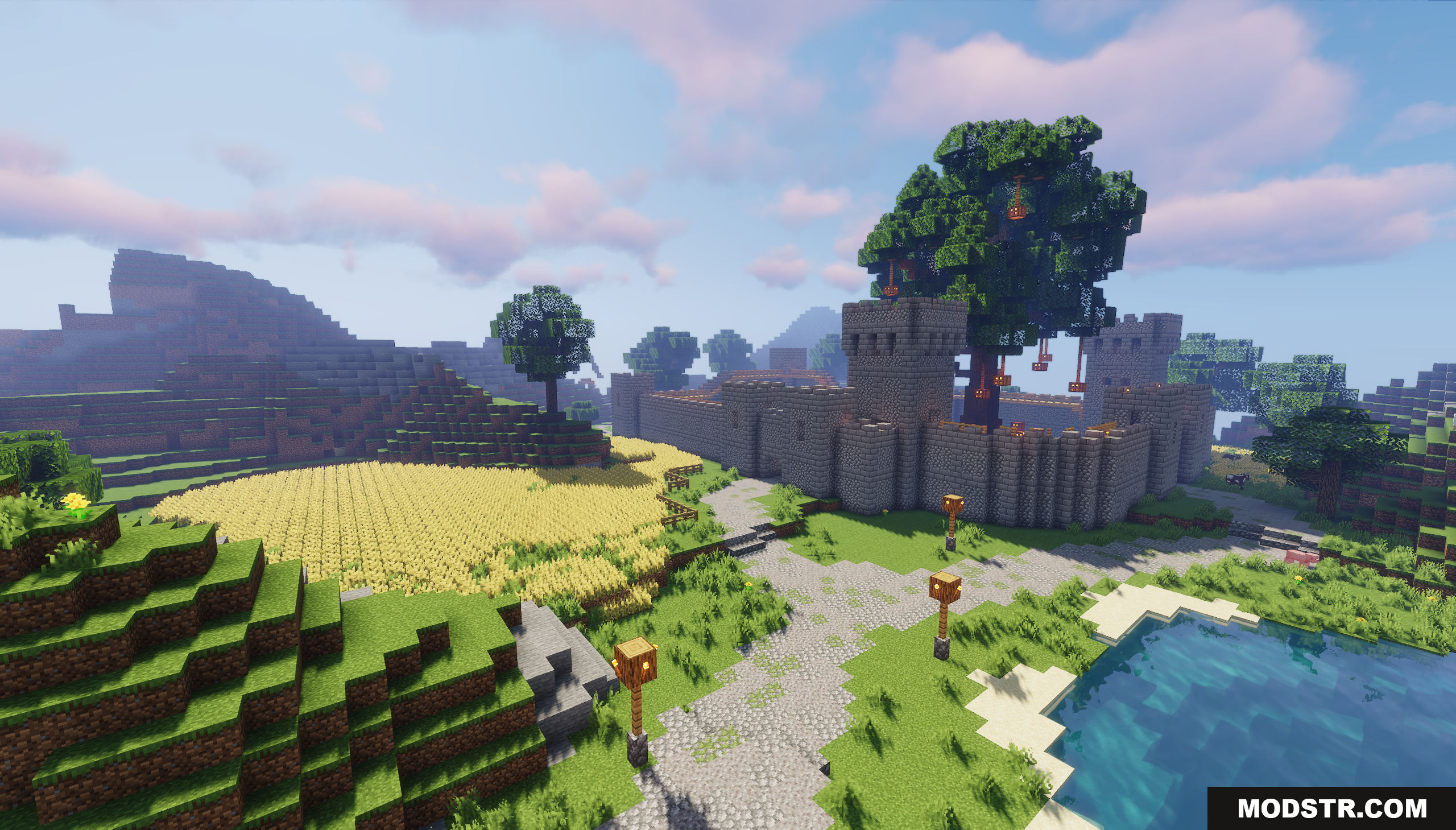 The Town of Rikdale Map Screenshot 2 A stone castle with a large tree inside its walls