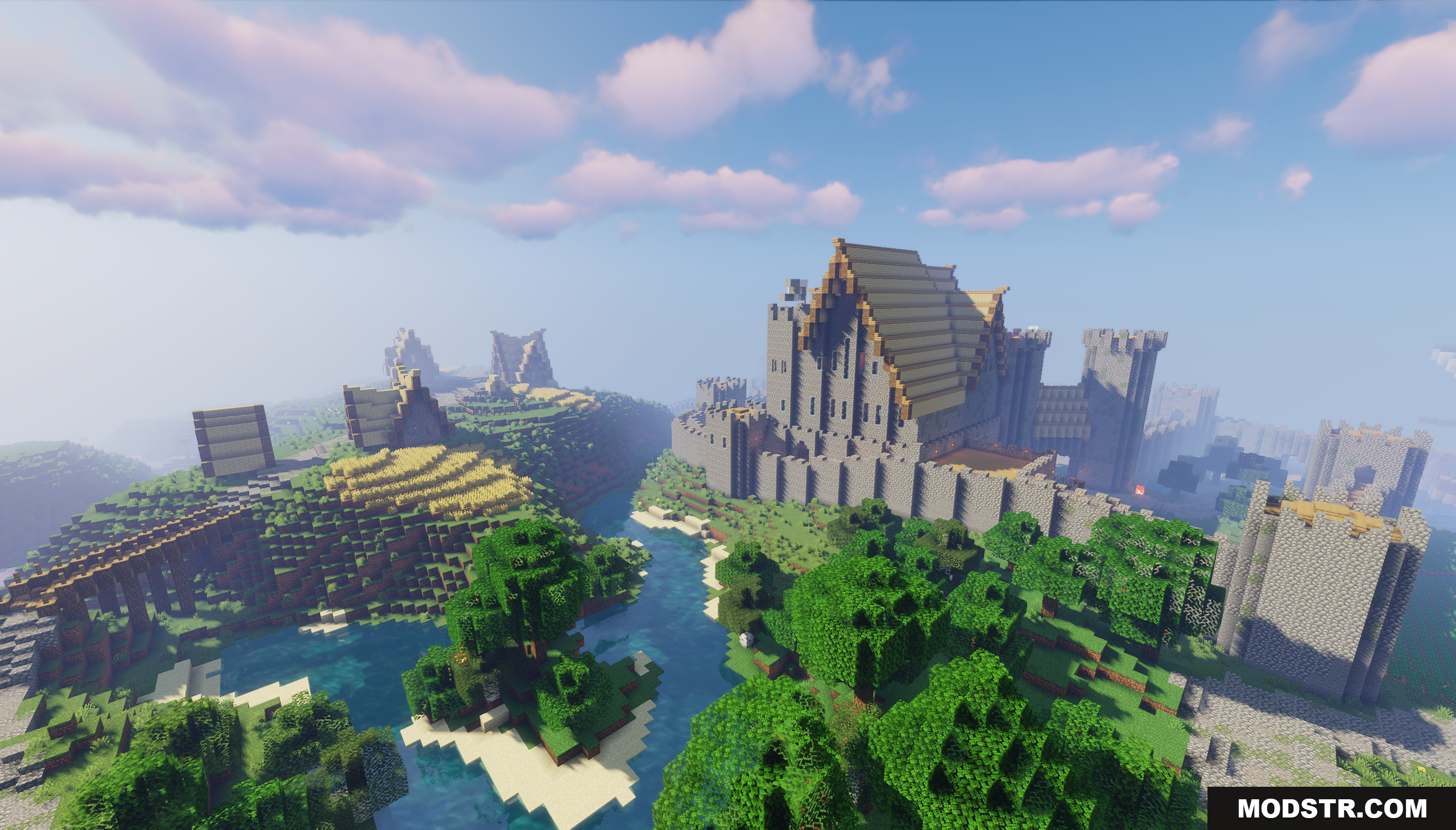The Town of Rikdale Map Screenshot 10 A large medieval stone castle built next to a river