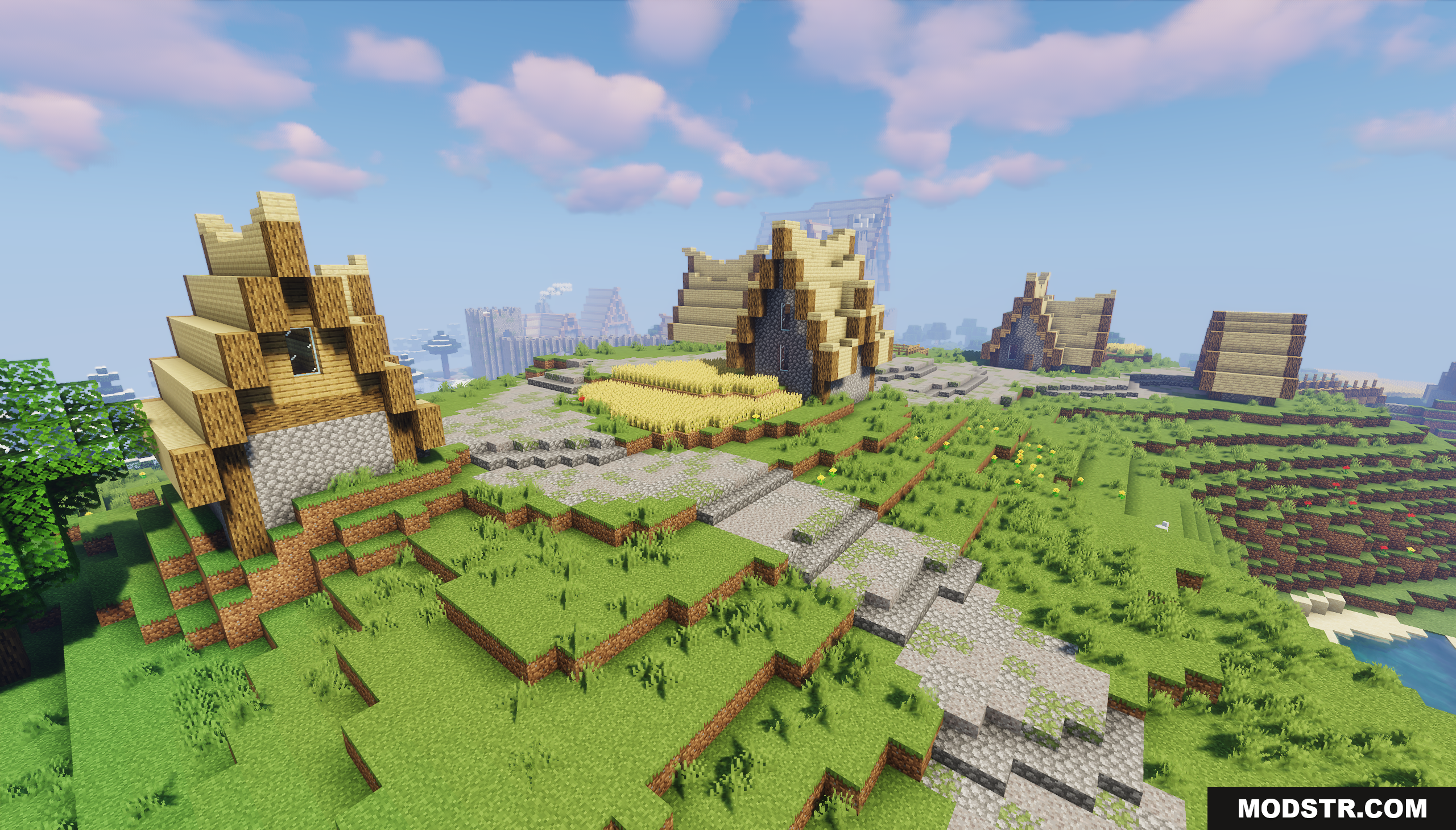 The Town of Rikdale Map Screenshot 4 Unique rustic houses on a hill in Town of Rikdale