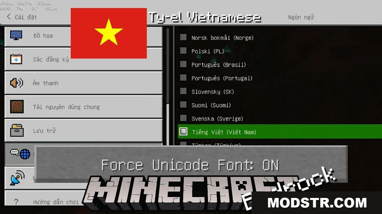 The Ty-el’s Vietnamese Language Pack (26.x, 1.21) – Minecraft PE Tiếng Việt