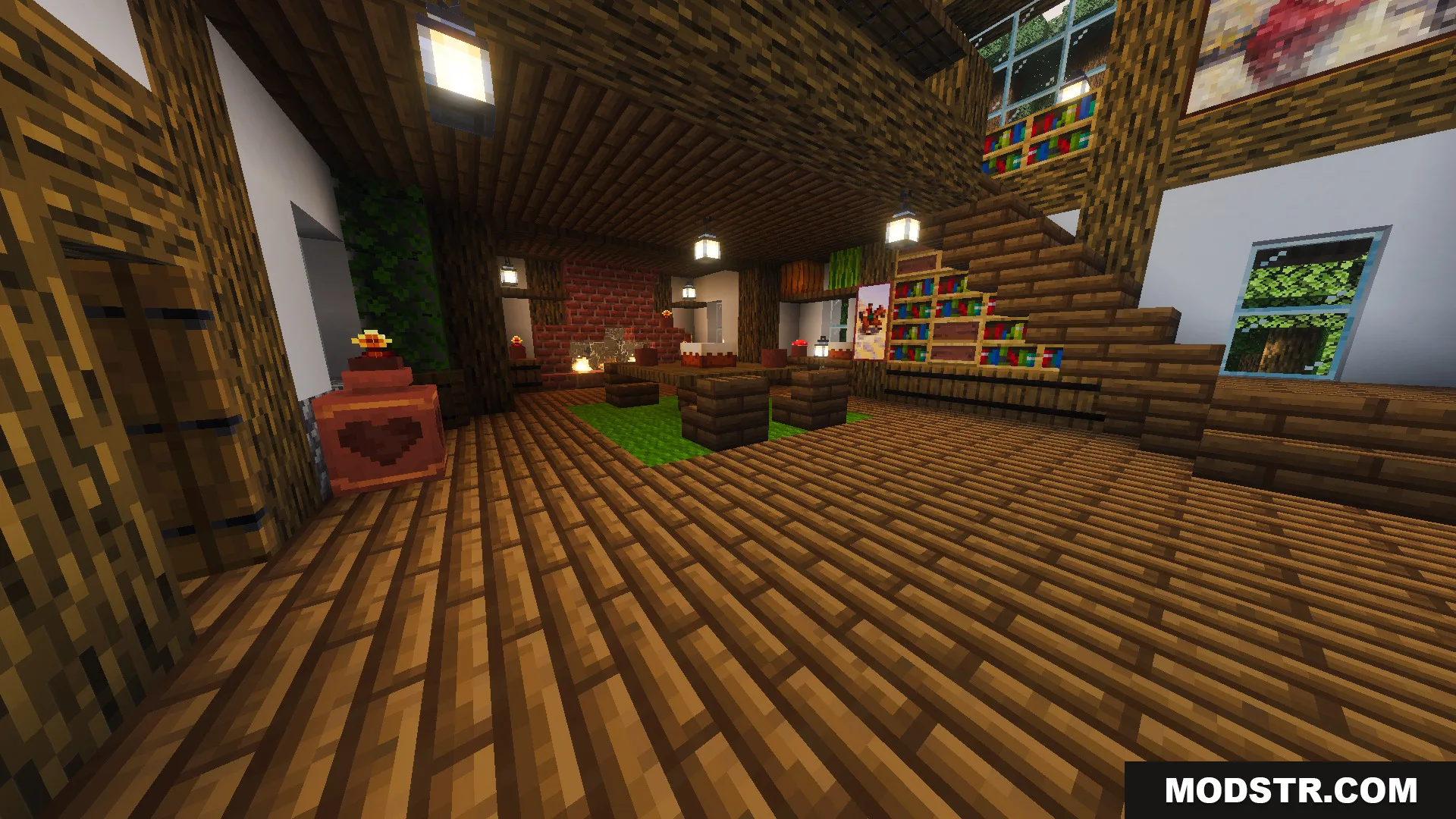 Tiny Takeover Farmstead Map Screenshot 3 Cozy interior of the Tiny Takeover Farmstead Map farmhouse with wooden furniture