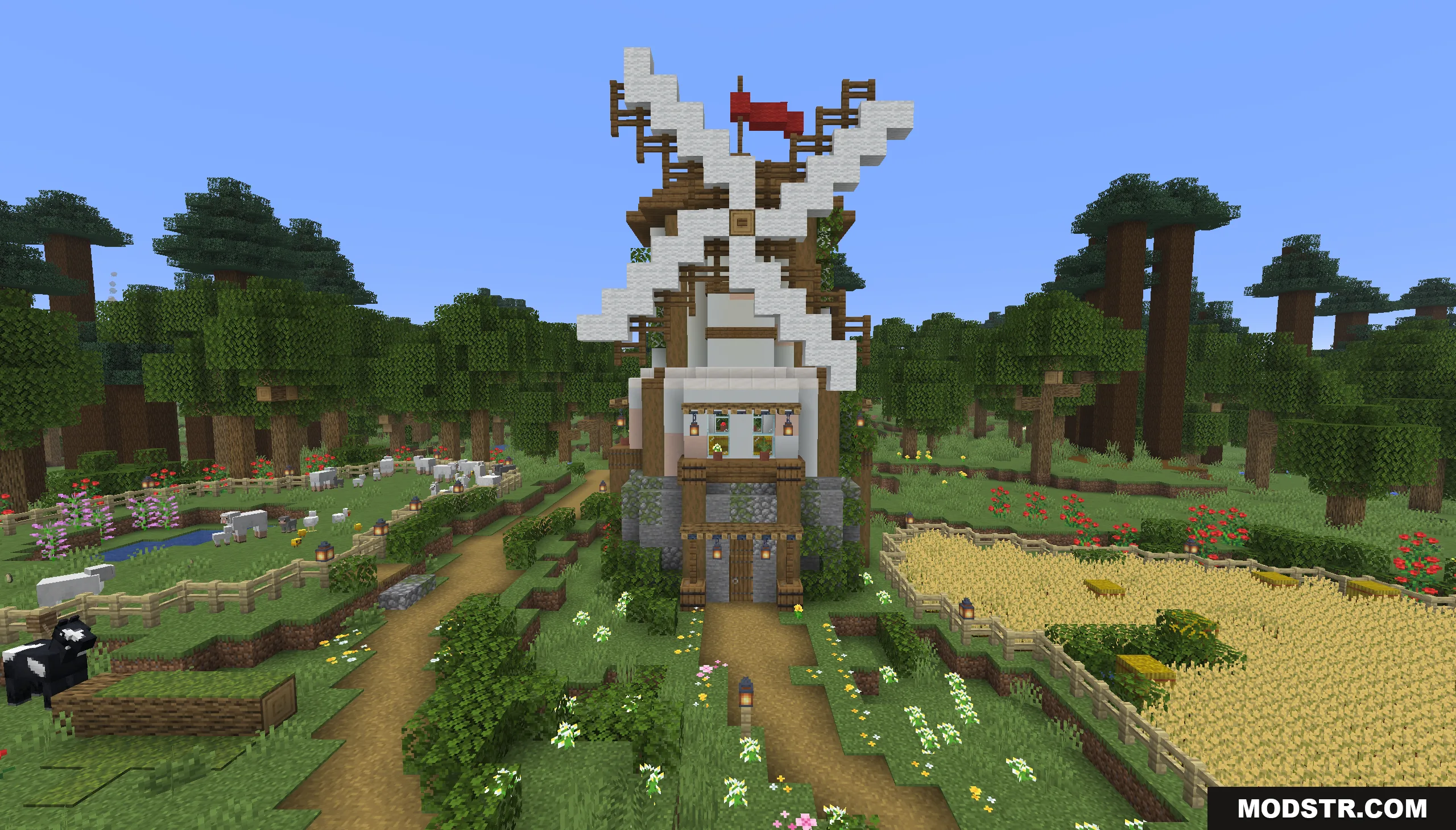 Tiny Takeover Farmstead Map Screenshot 5 A large white windmill stands in the Tiny Takeover Farmstead Map
